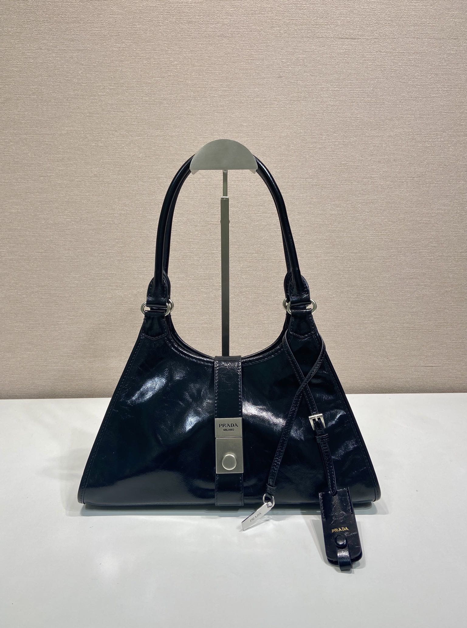 Bagsaaa Pra*a Medium leather tote bag 1BG563 black - 30.5cm
