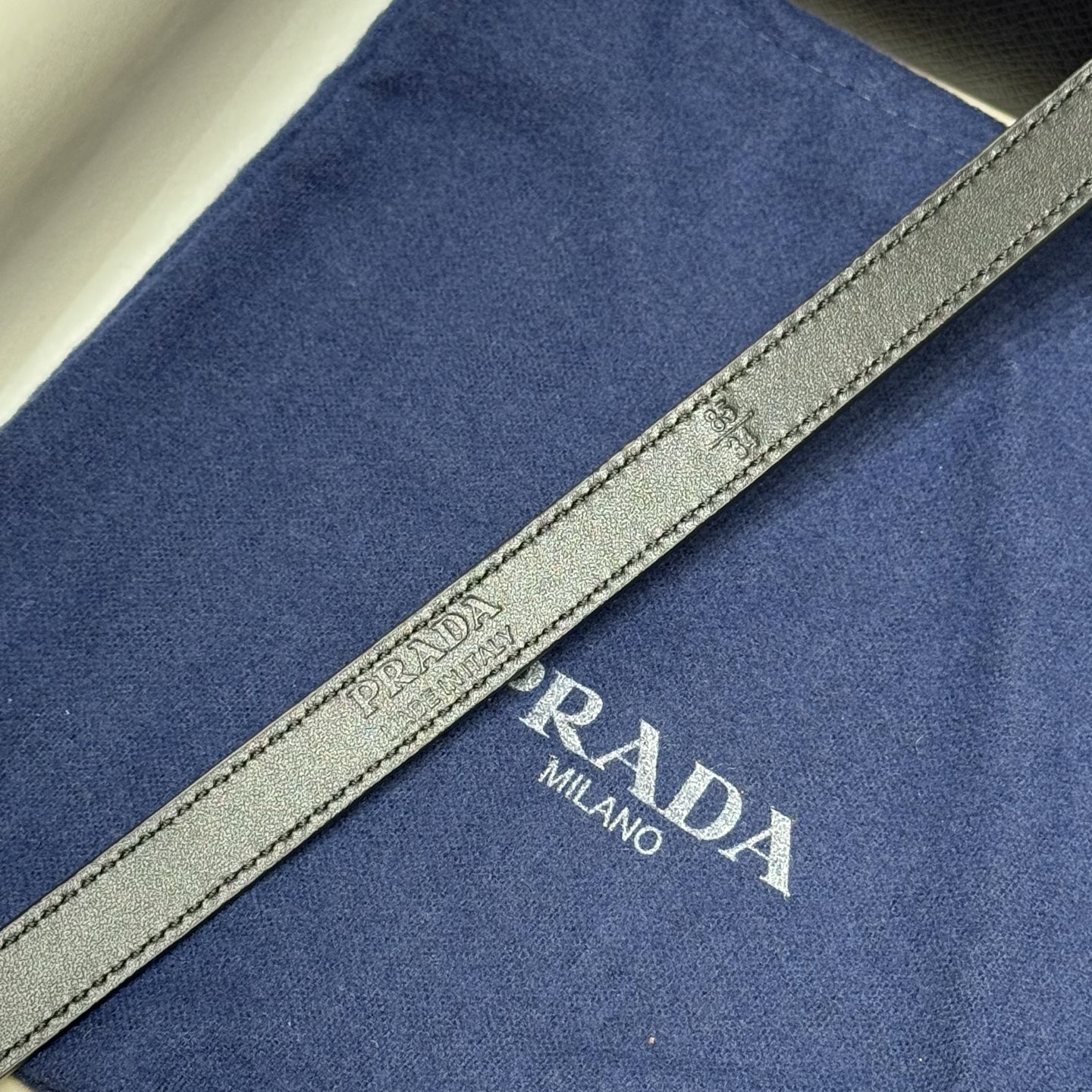 Bagsaaa Pra*a Saffiano Belt Black - 1.5cm