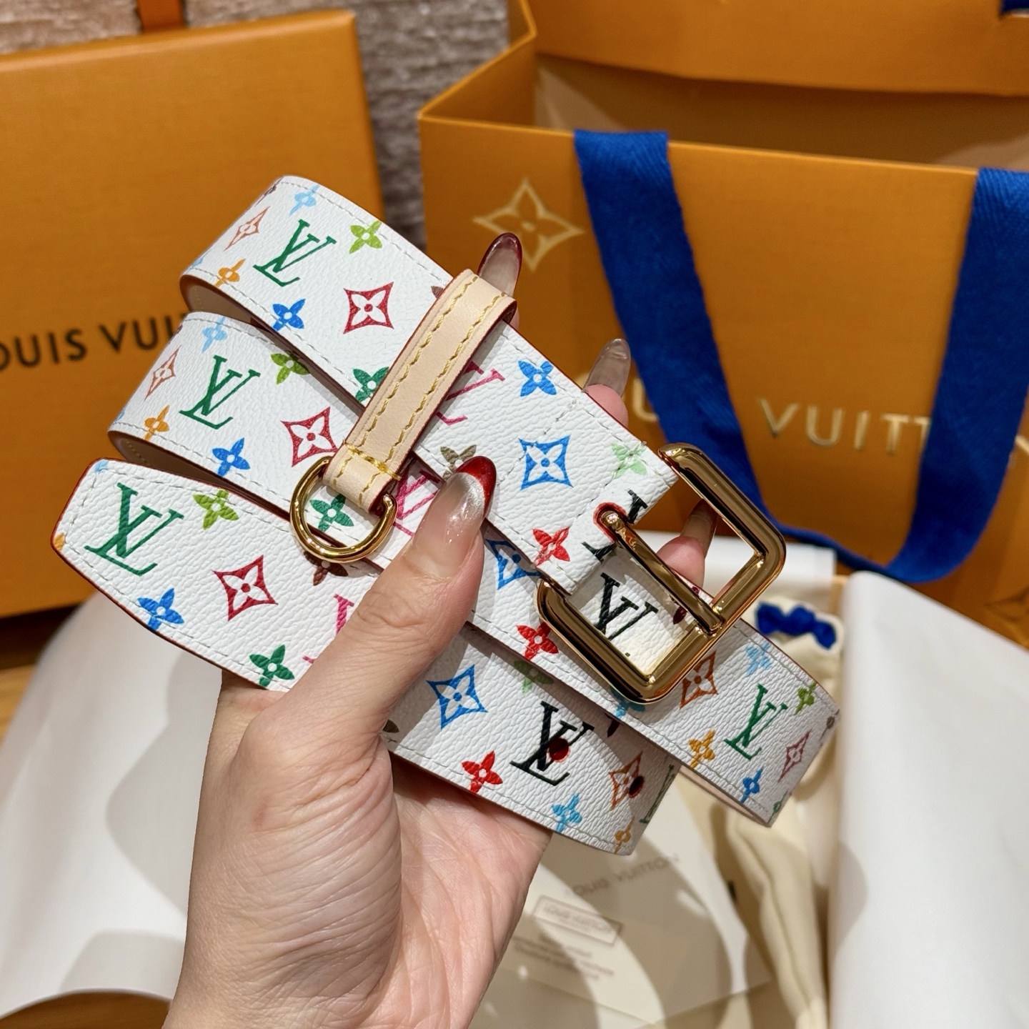Bagsaaa LV x TM LV D-Ring 30MM Belt White