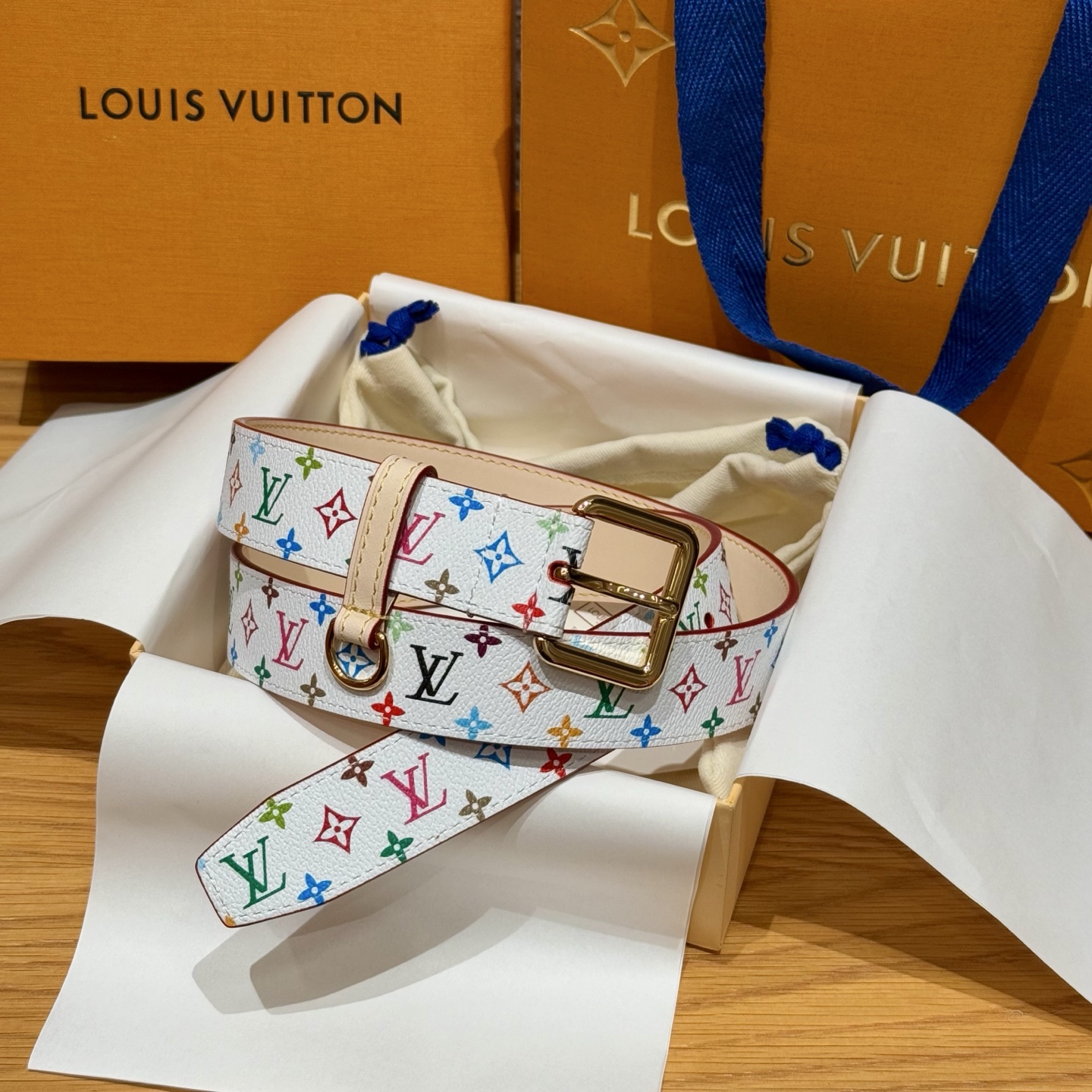 Bagsaaa LV x TM LV D-Ring 30MM Belt White