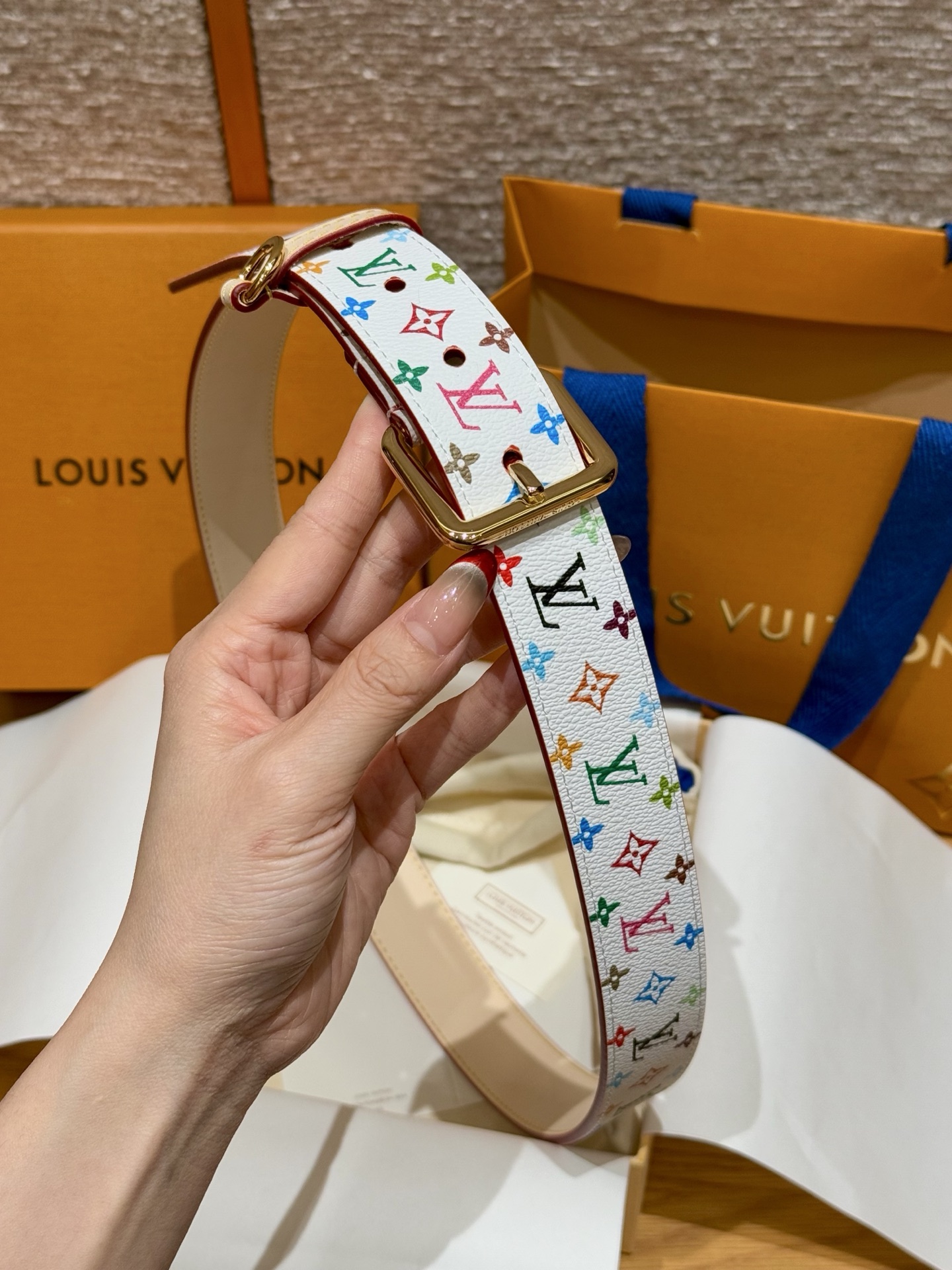 Bagsaaa LV x TM LV D-Ring 30MM Belt White