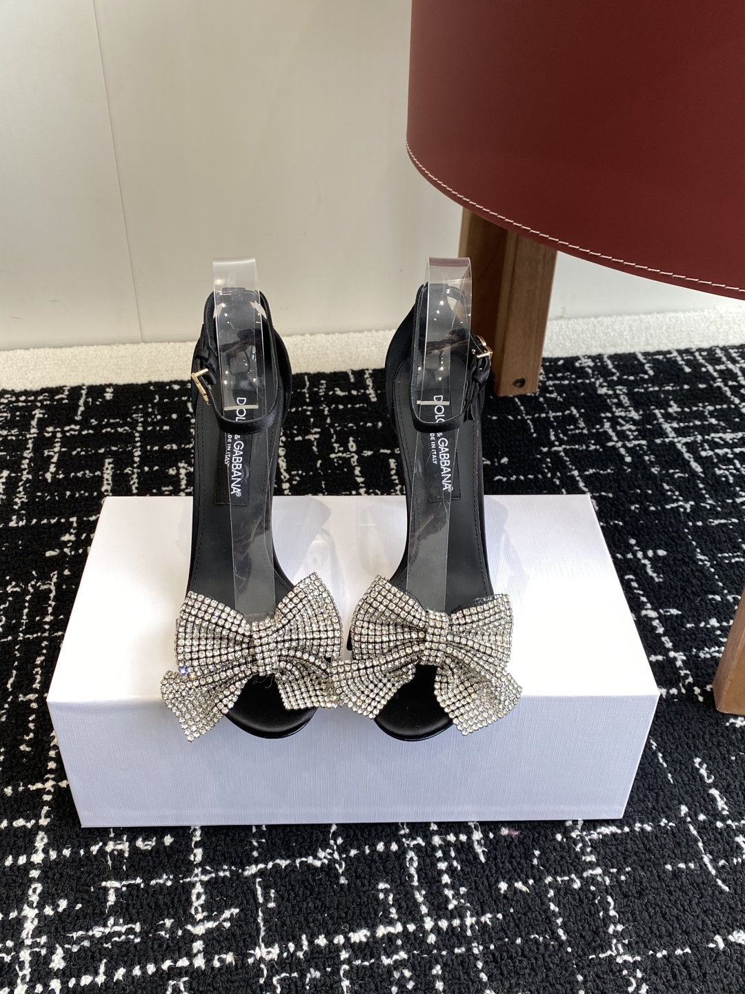 Bagsaaa D&G Crystal Charm Heels Black - 10cm