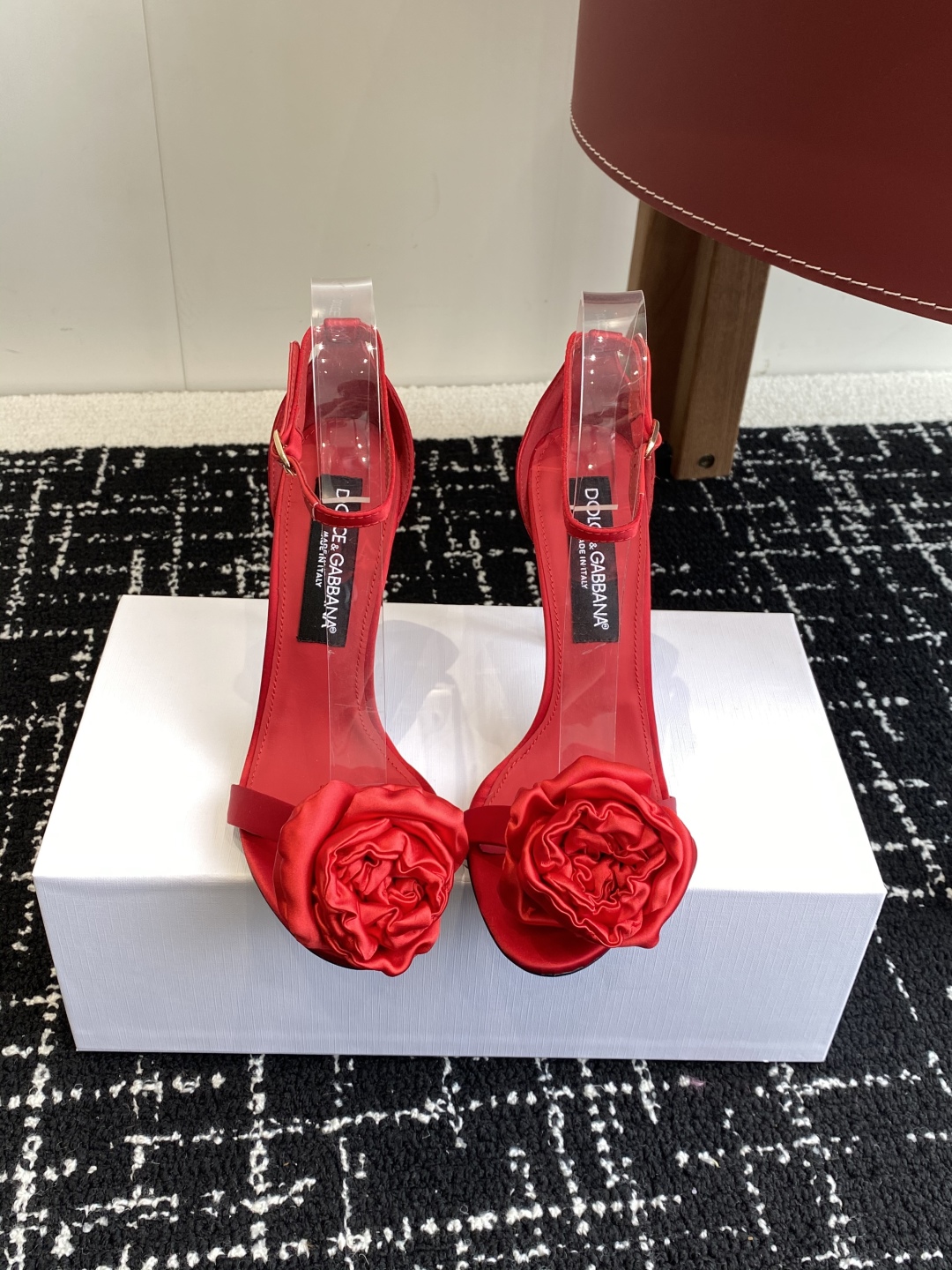 Bagsaaa D&G Red Rose Bloom Heels - 10cm