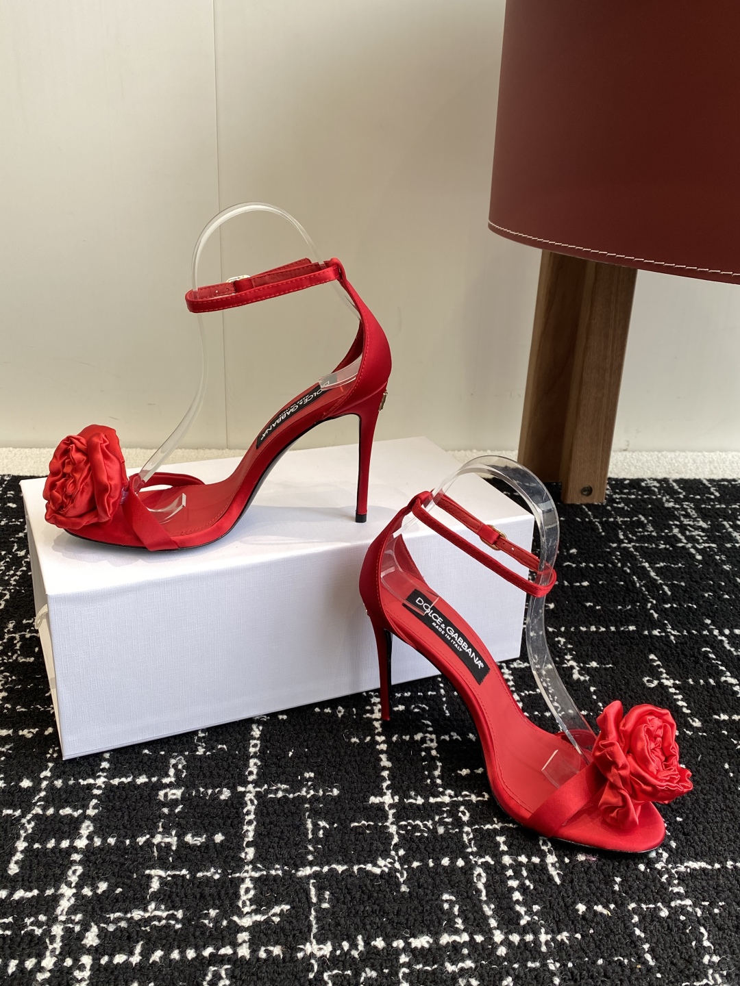 Bagsaaa D&G Red Rose Bloom Heels - 10cm