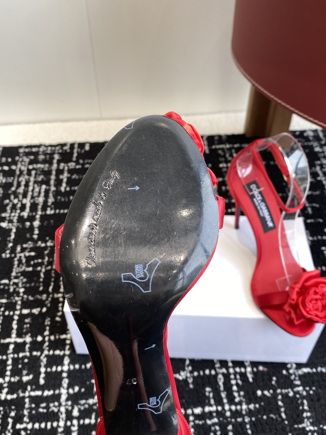 Bagsaaa D&G Red Rose Bloom Heels - 10cm