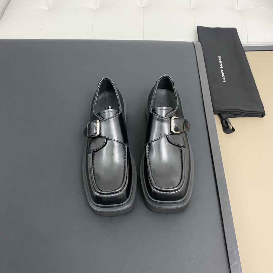 Bagsaaa D&G leather monk shoes black