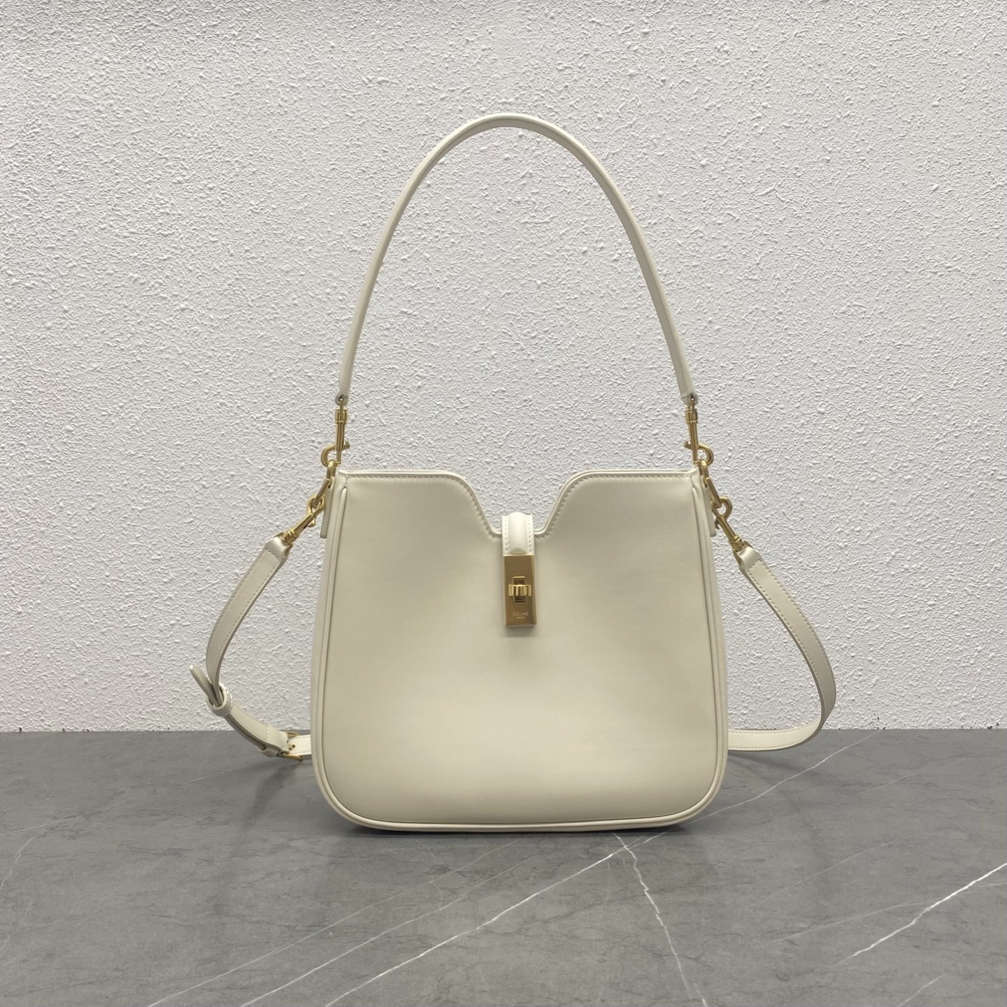 Bagsaaa Ce1i*e Small Camille 16 Soft Bag In Smooth Calfskin White - 24.5cm