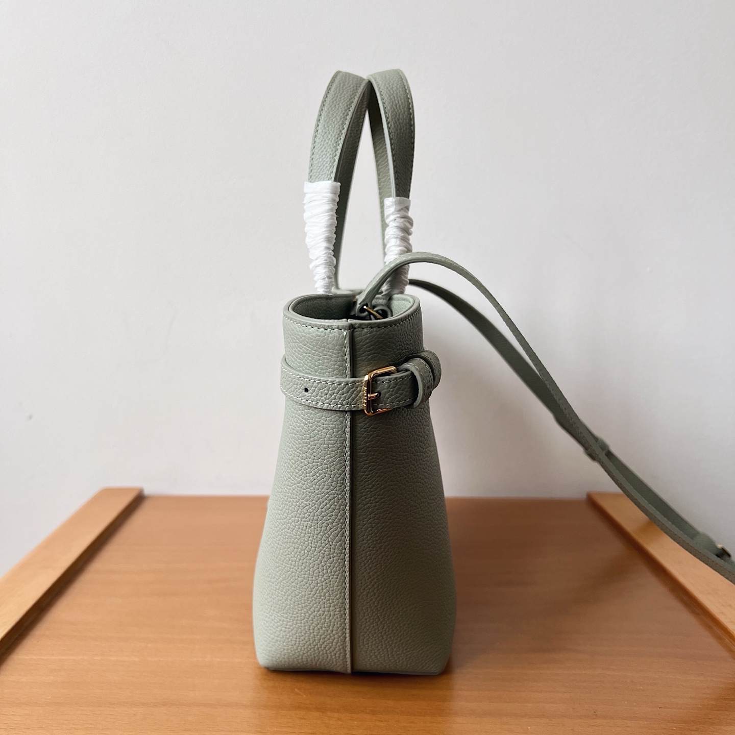 Bagsaaa Ce1i*e Mini Cabas Anais Cuir Triomphe In Grained Calfskin Gray - 21cm