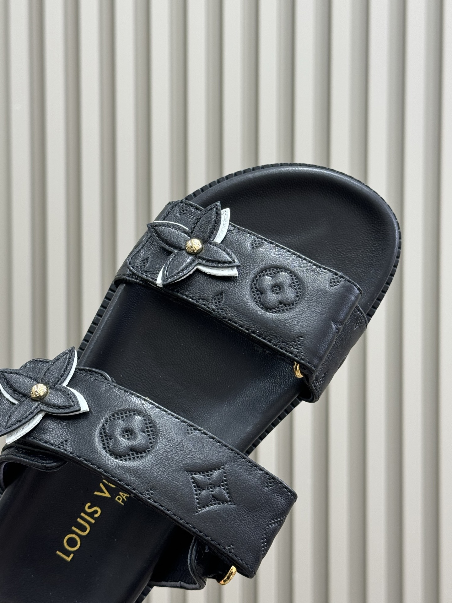 Bagsaaa LV Sunset Flat Comfort Mule Black