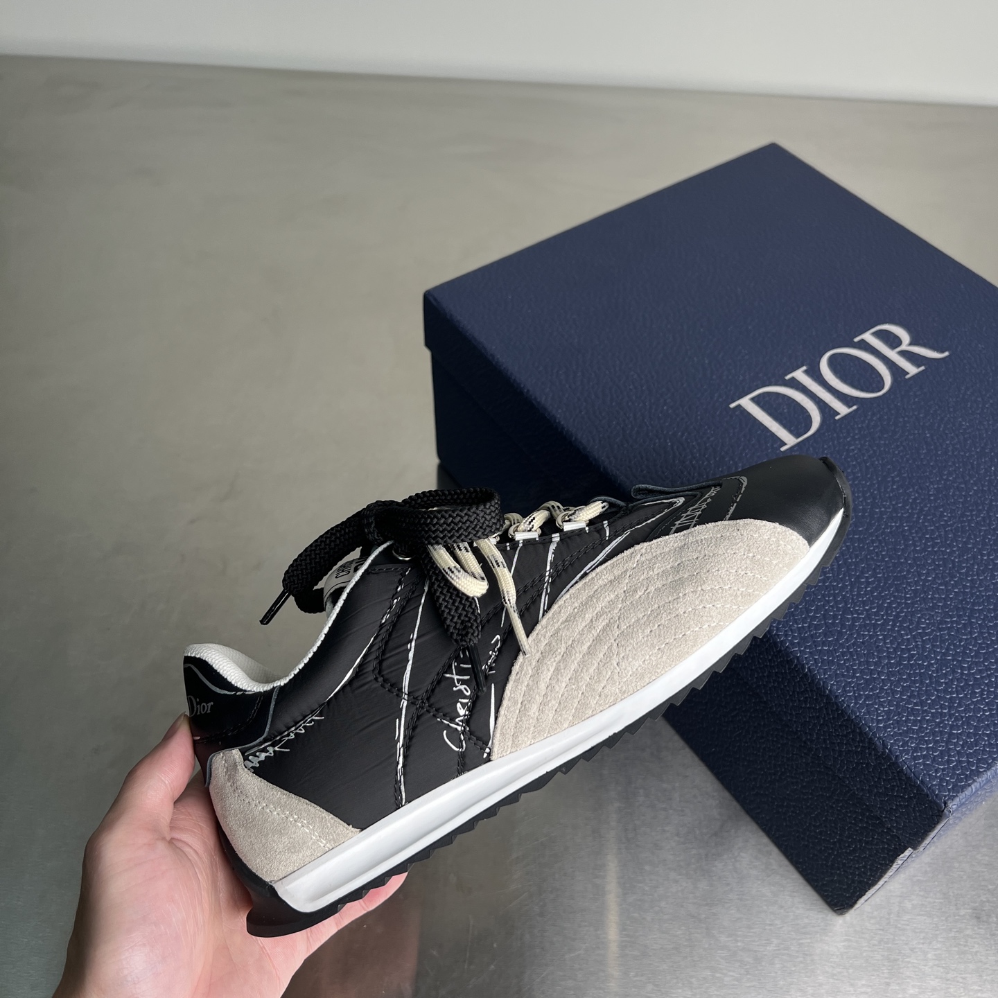 Bagsaaa D10r D-Sketch Sneaker Black Nylon and Calfskin