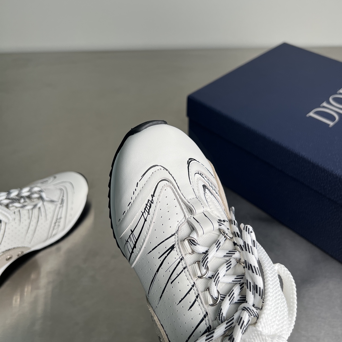 Bagsaaa D10r D-Sketch Sneaker White Nylon and Calfskin