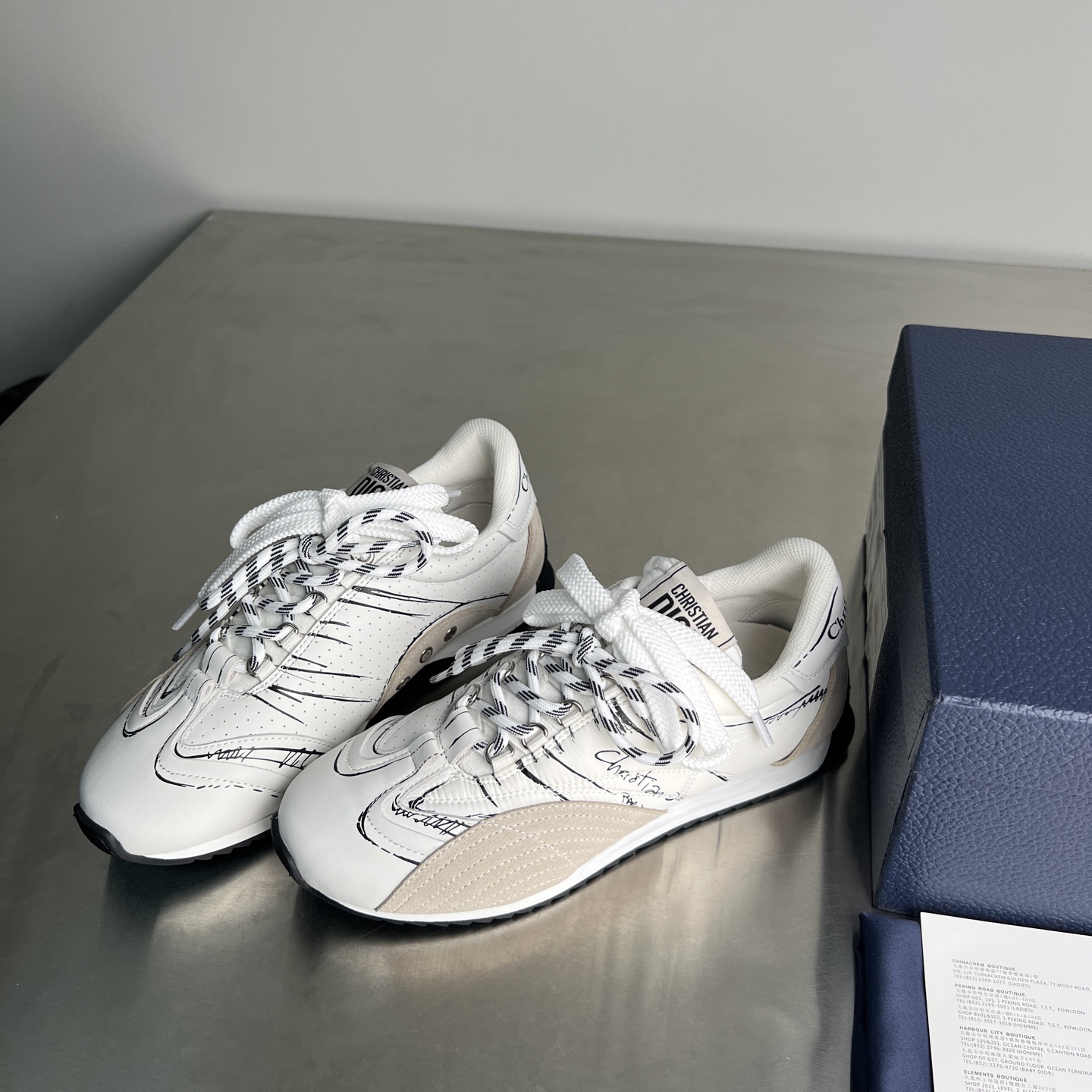 Bagsaaa D10r D-Sketch Sneaker White Nylon and Calfskin