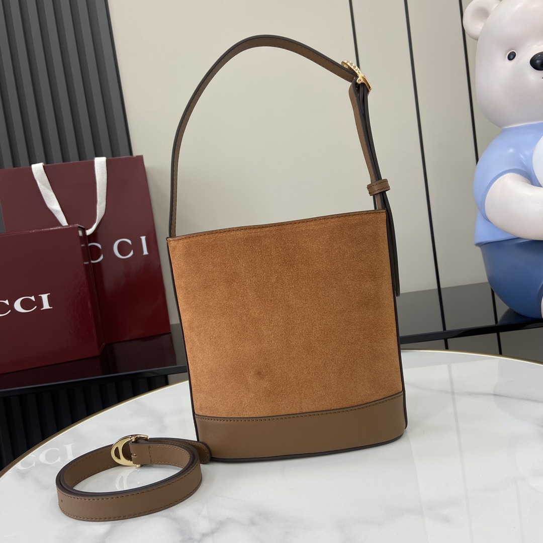 Bagsaaa Gvc*1 73 mini bucket bag 833665 brown suede - 20cm