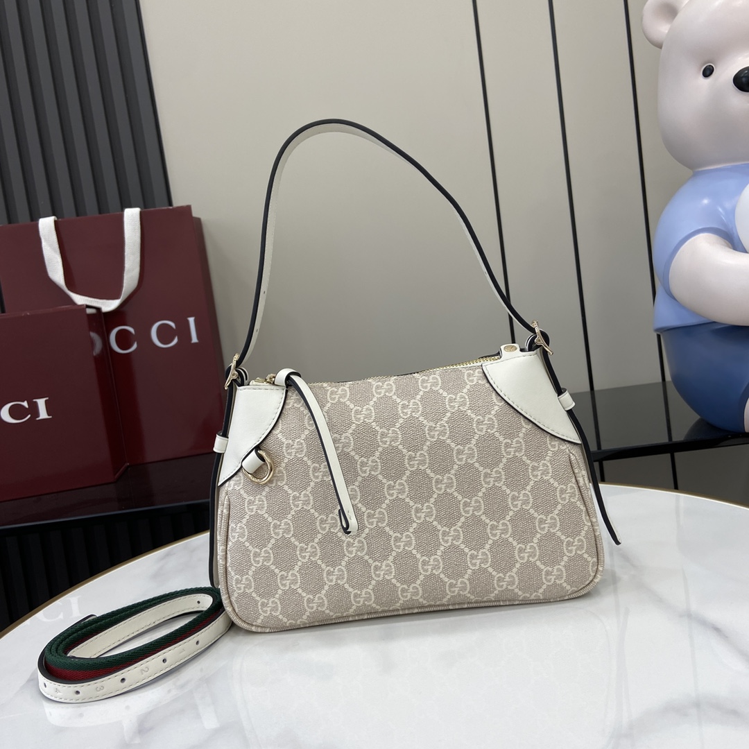 Bagsaaa Gvc*1 GG Emblem Small Shoulder Bag 815218 beige & white - 24.5x16x6cm