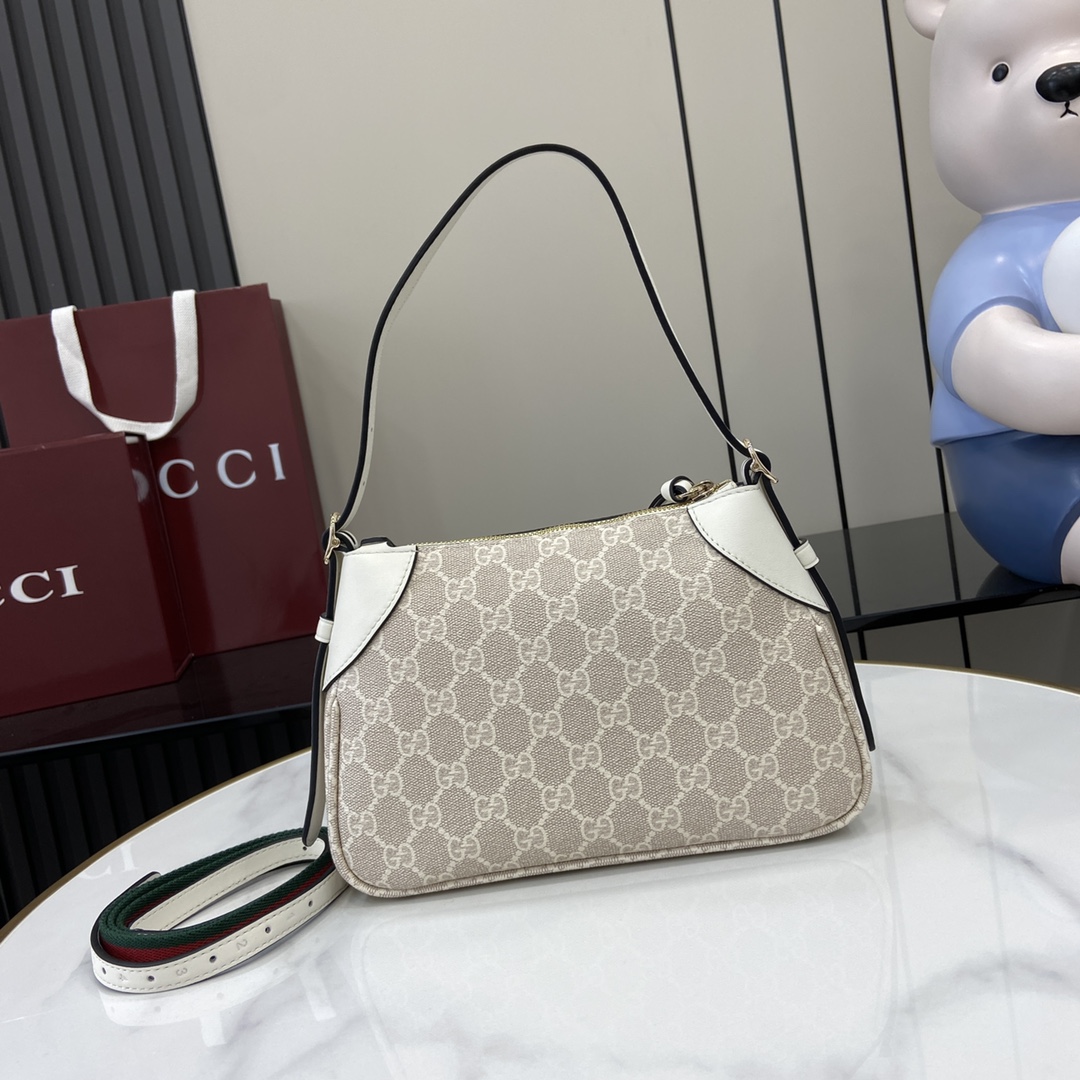 Bagsaaa Gvc*1 GG Emblem Small Shoulder Bag 815218 beige & white - 24.5x16x6cm