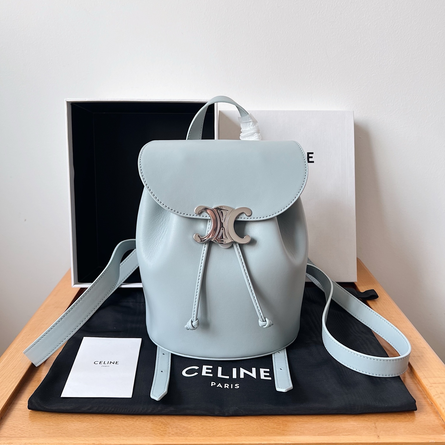 Bagsaaa Ce1i*e Backpack Bonnie In Smooth Calfskin 118703 blue - 25cm