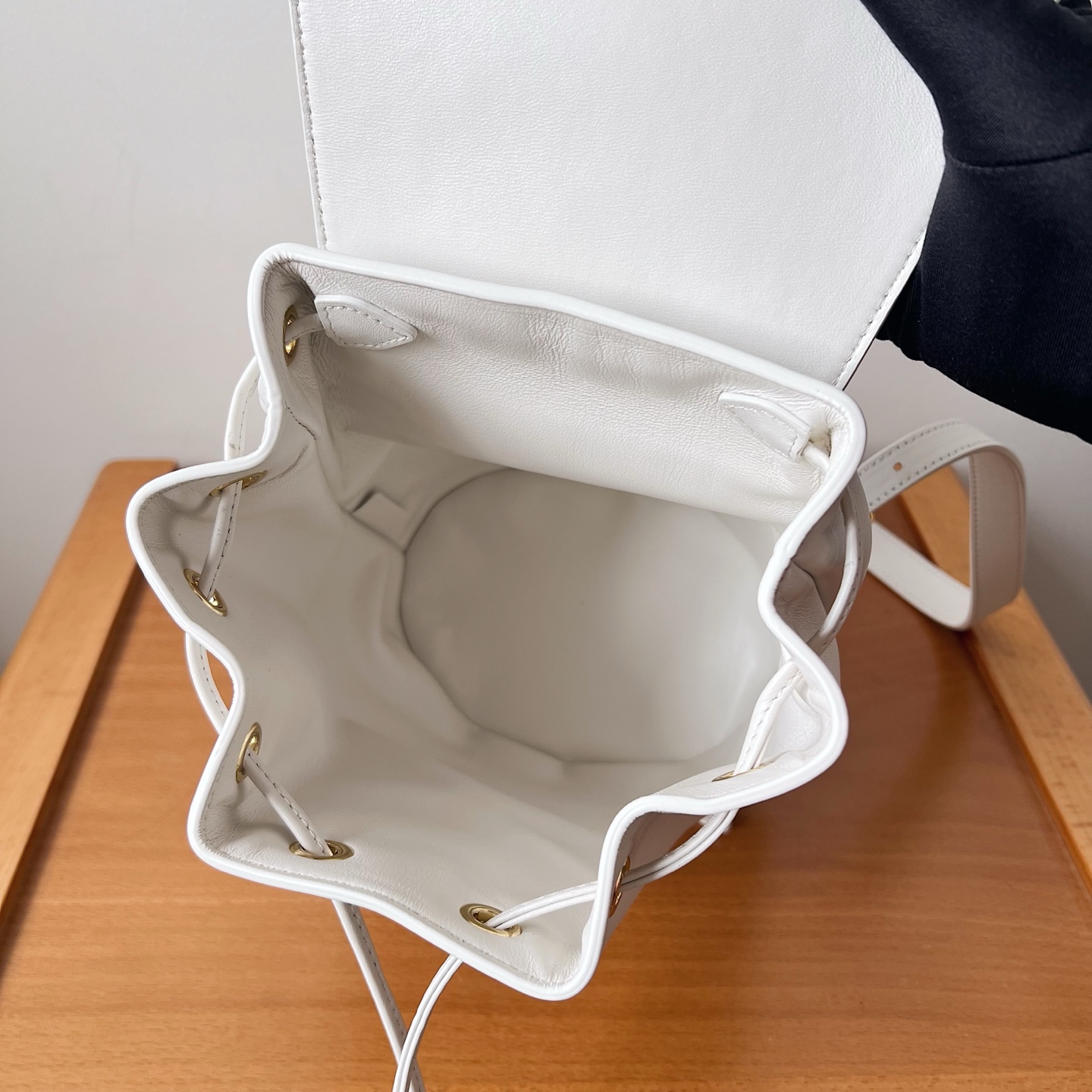 Bagsaaa Ce1i*e Backpack Bonnie In Smooth Calfskin 118703 white - 25cm