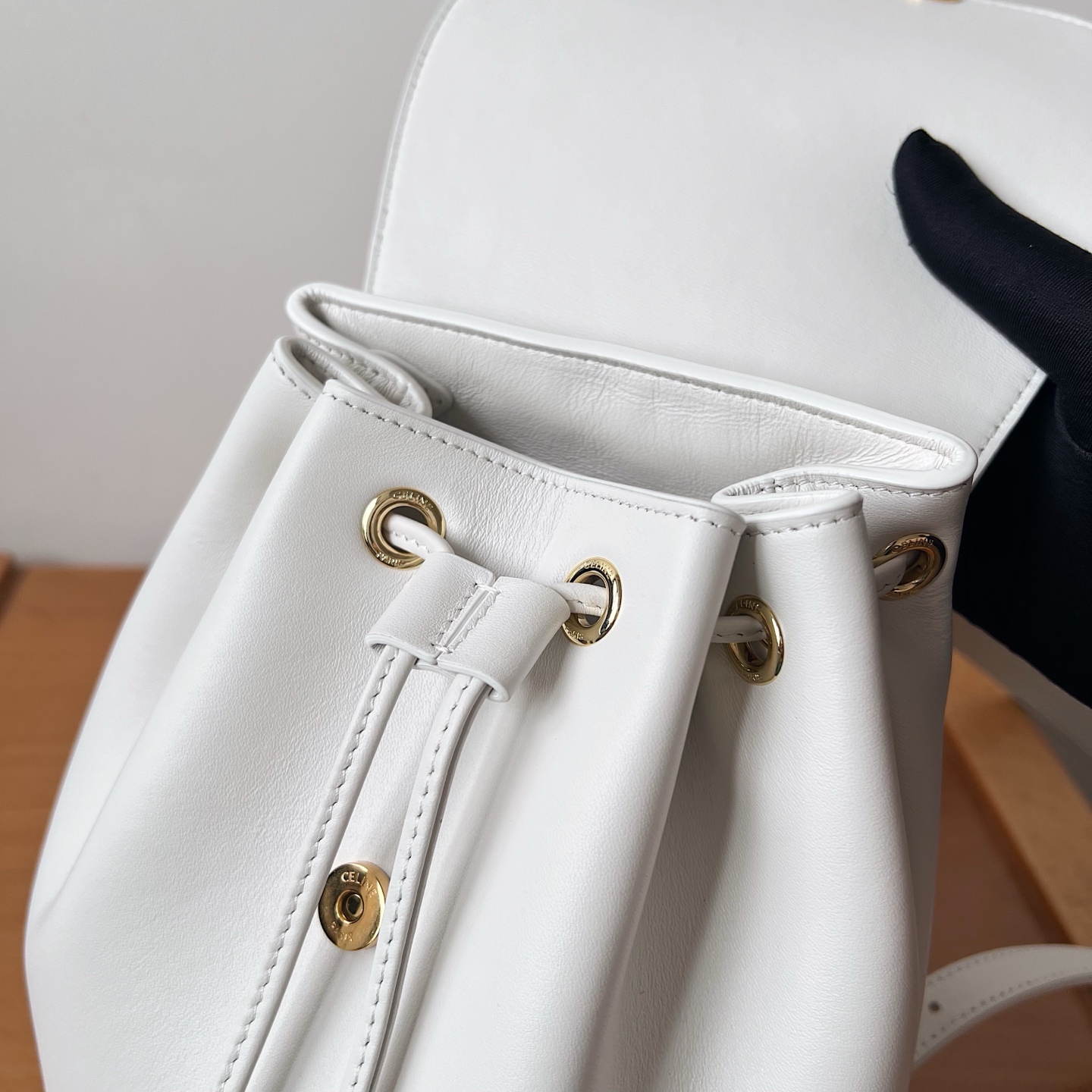 Bagsaaa Ce1i*e Backpack Bonnie In Smooth Calfskin 118703 white - 25cm