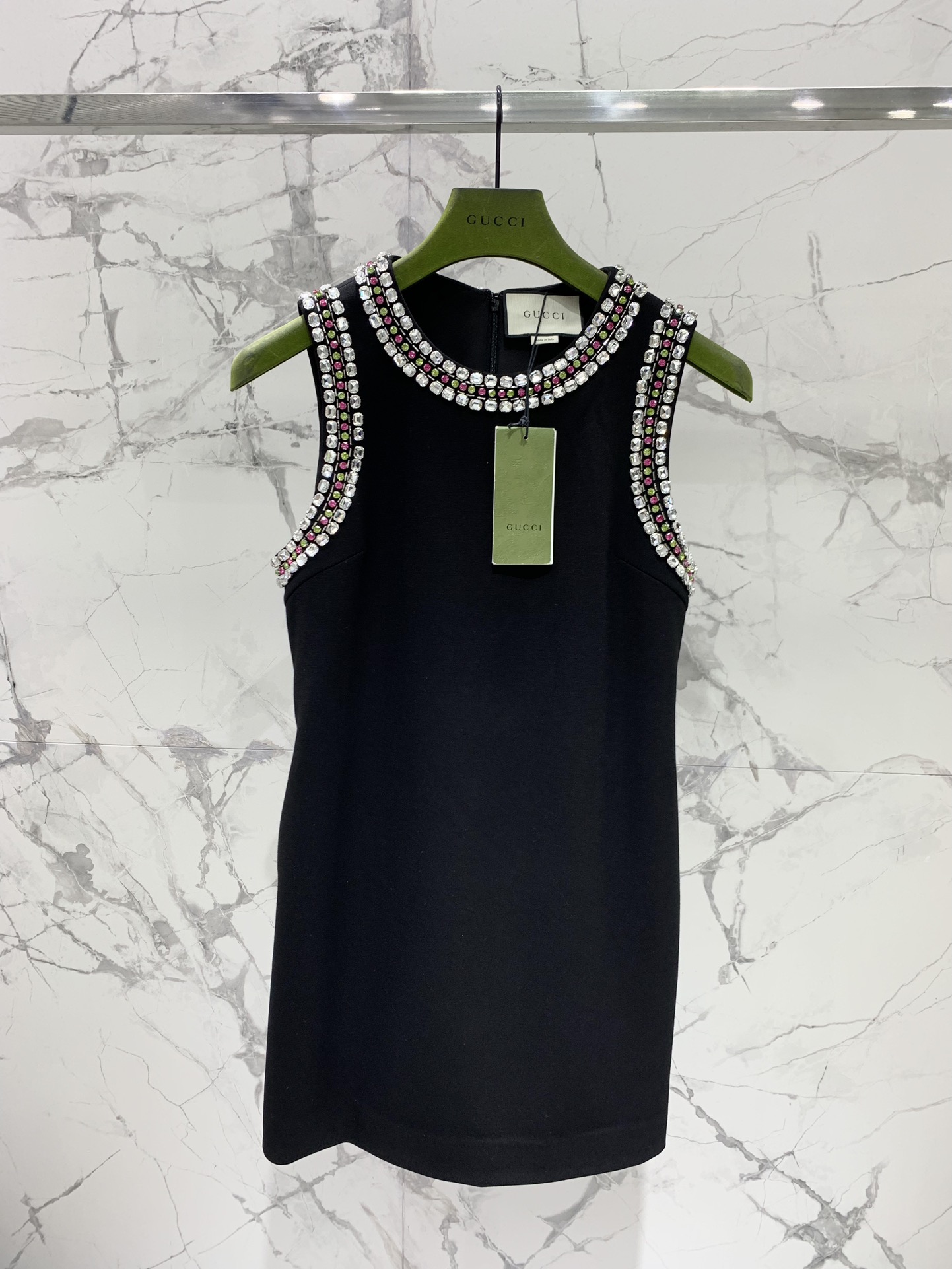 Bagsaaa Gvc*1 Crystal embroidered mini dress black 787584 