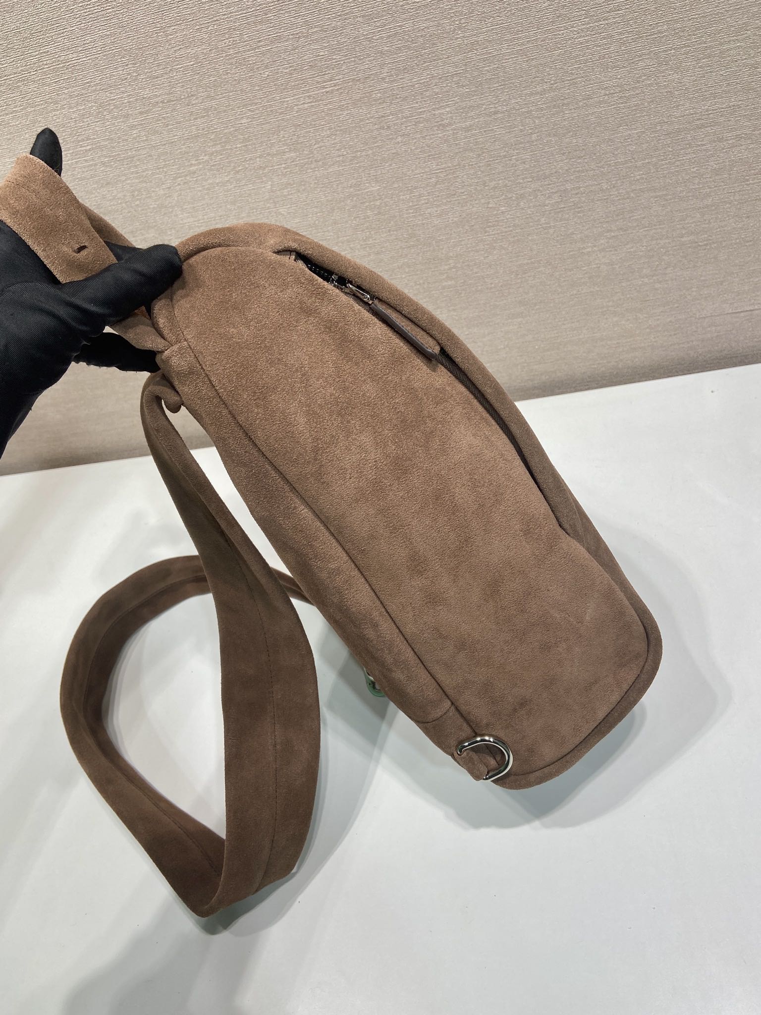 Bagsaaa Pra*a Suede backpack 2VZ114 dark brown - 32cm