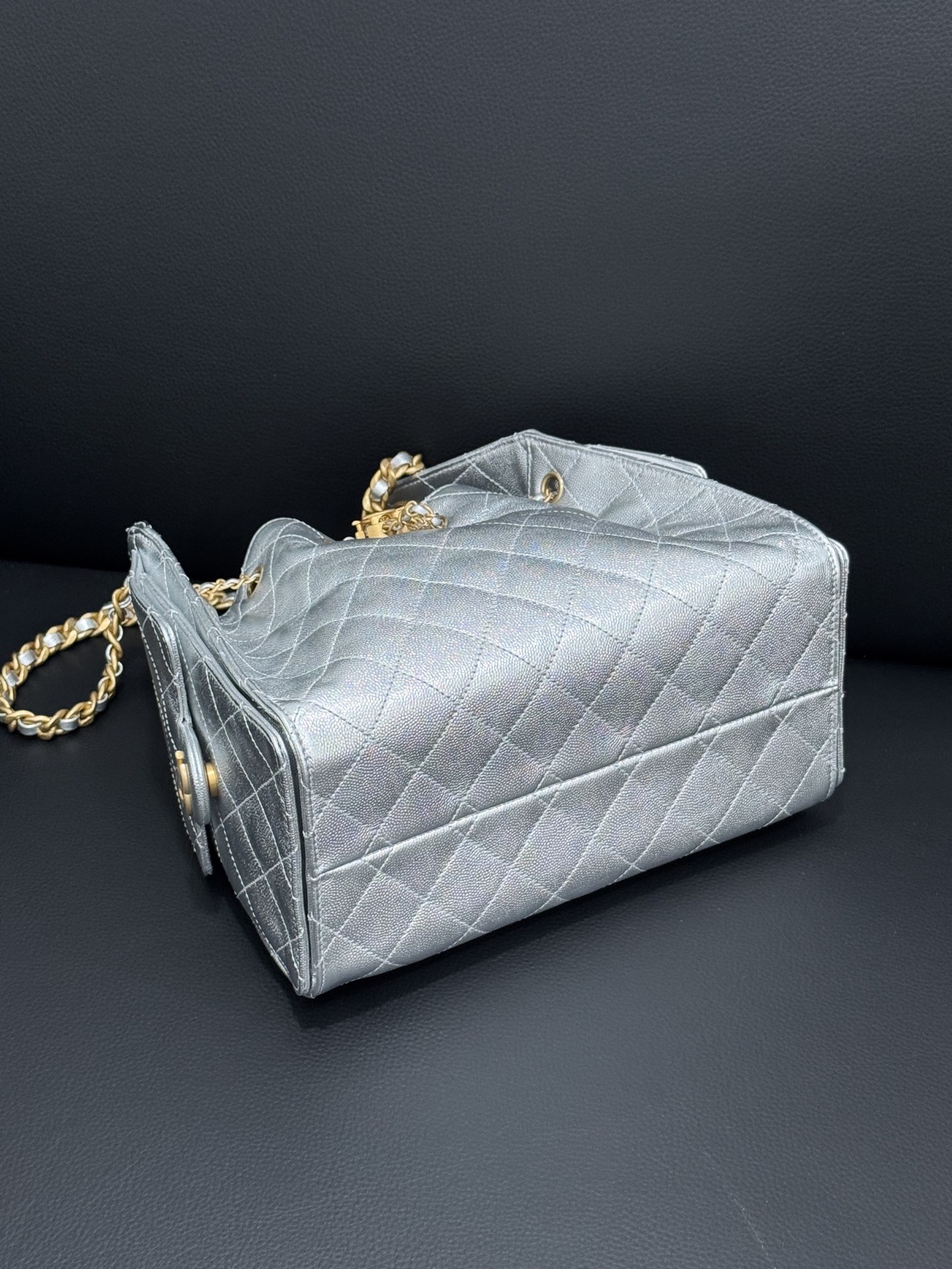 Bagsaaa Ch**el 25 Small Handbag AS5293 silver - 30cm
