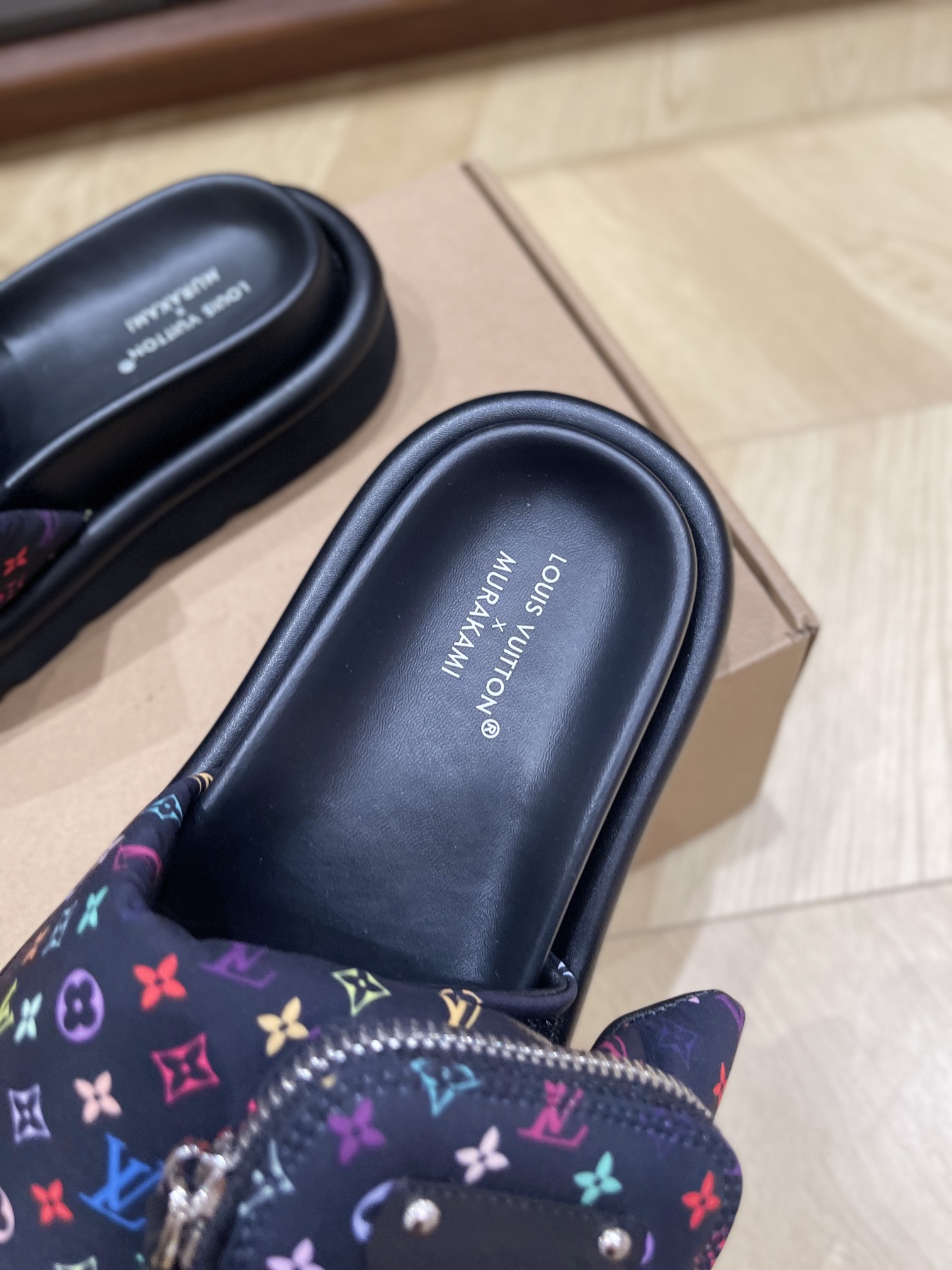 Bagsaaa LV x TM Pool Pillow Flat Comfort Mule Black