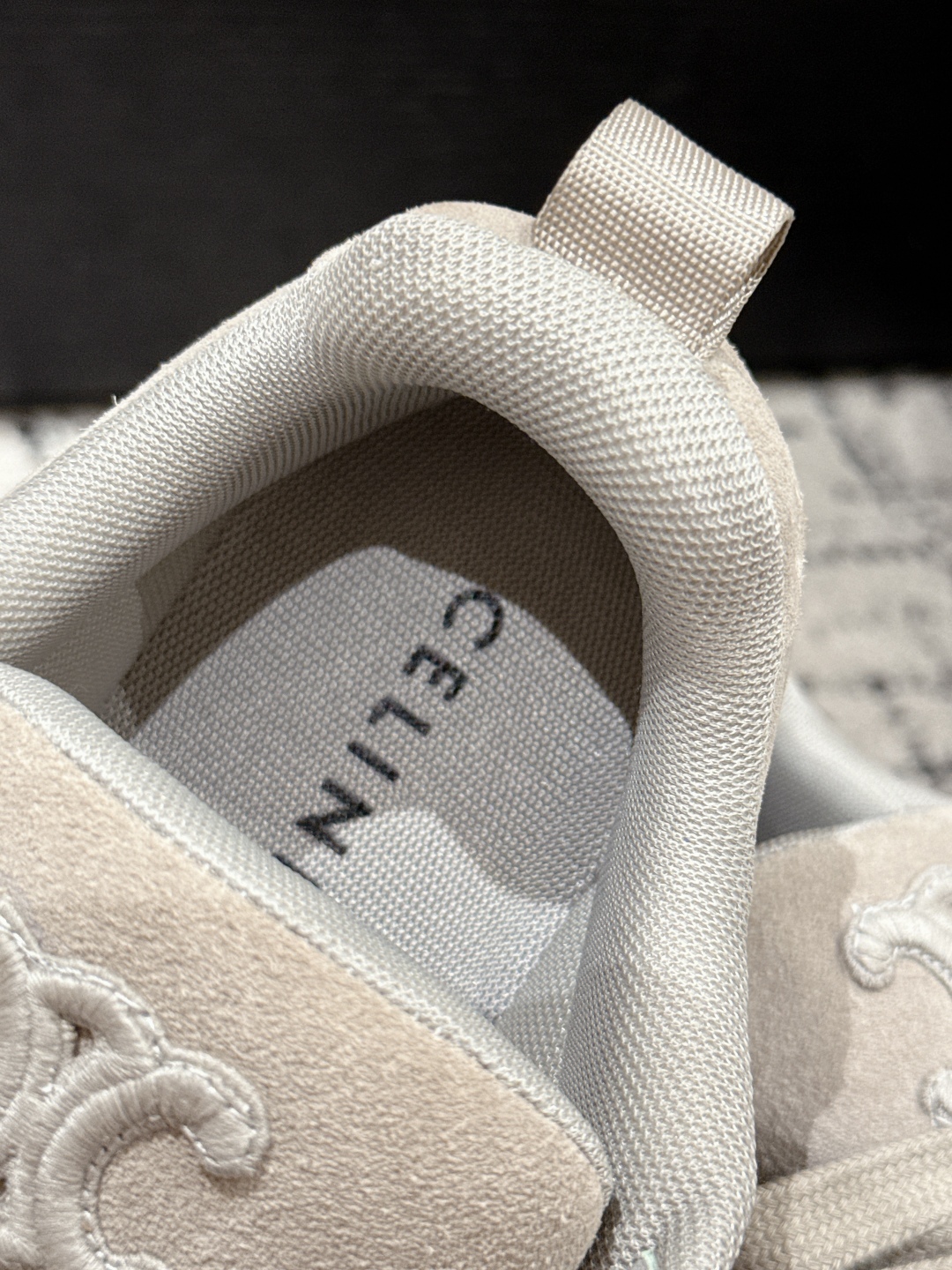 Bagsaaa Ce1i*e Huntington Low Lace-Up Sneaker In Suede Calfskin And Mesh