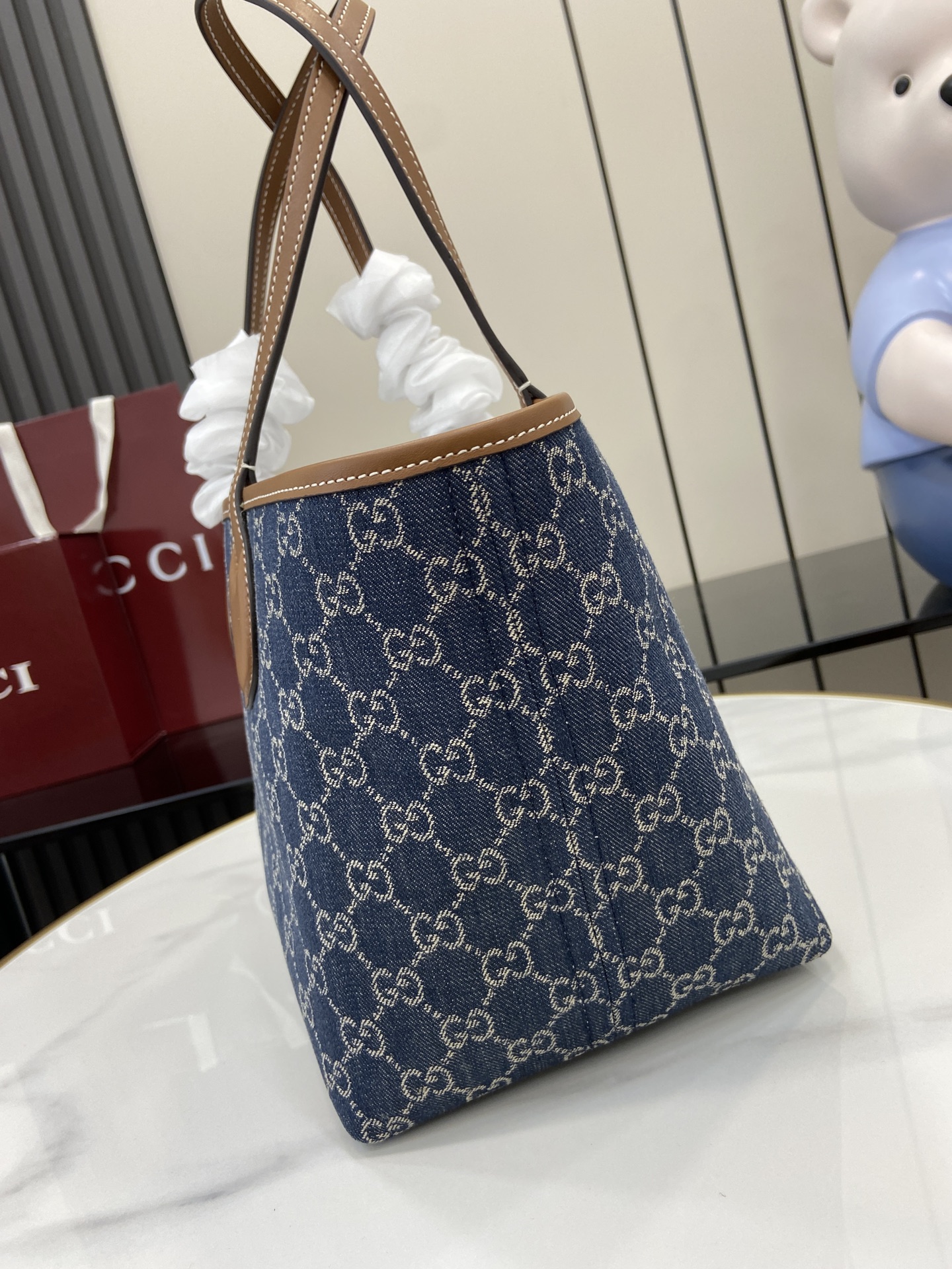 Bagsaaa Gvc*1 Totissima small tote bag 820496 Blue GG denim - 22cm