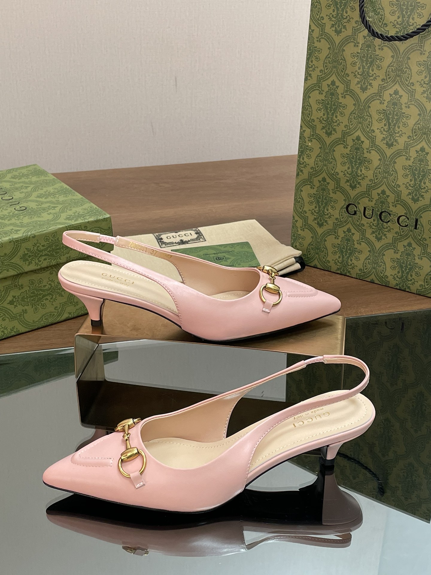 Bagsaaa Gvc*1 Women's Horsebit slingback pump pink 782407 - 4.5cm