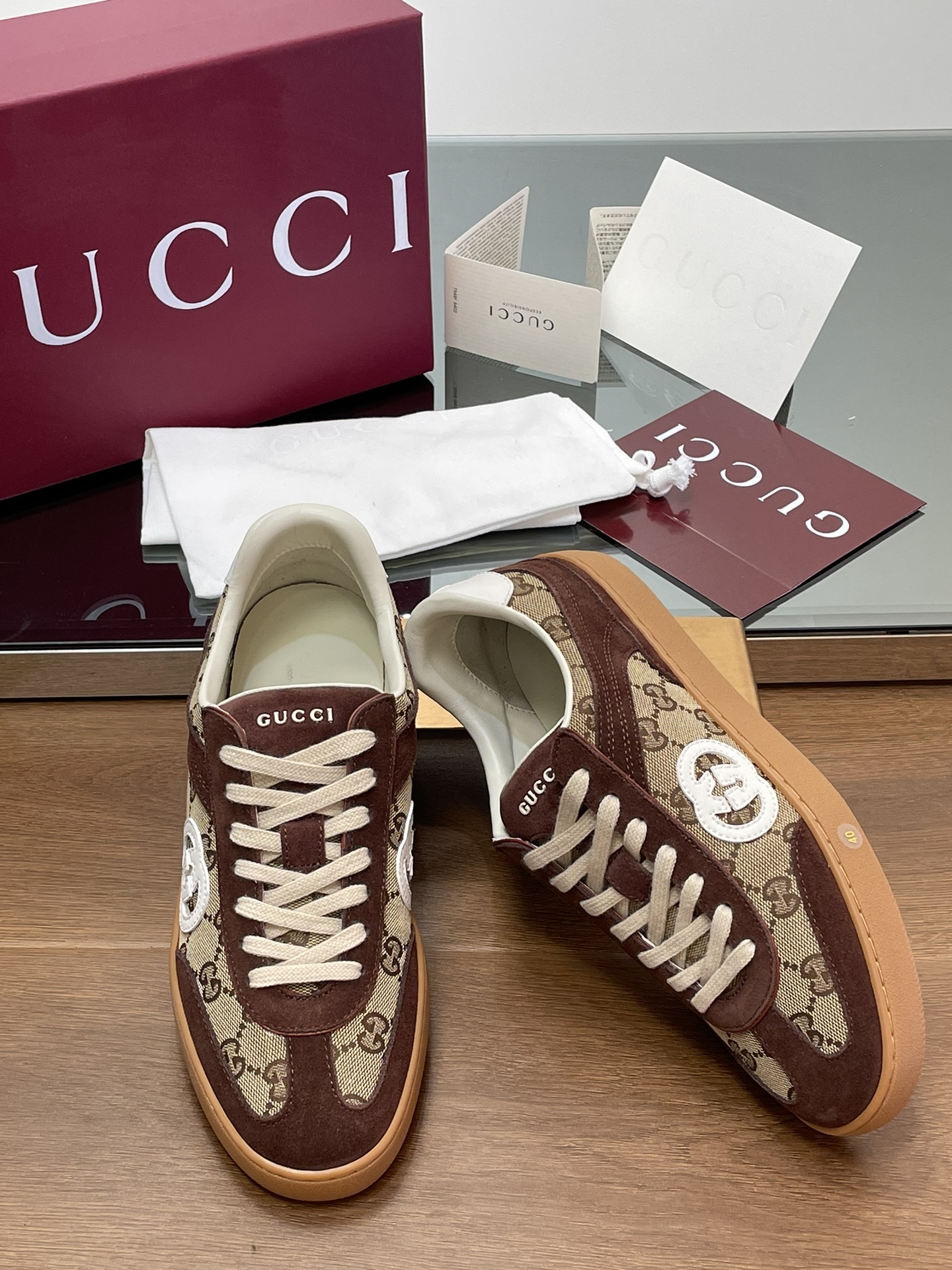 Bagsaaa Gvc*1 G75 trainer 791742 dark brown suede