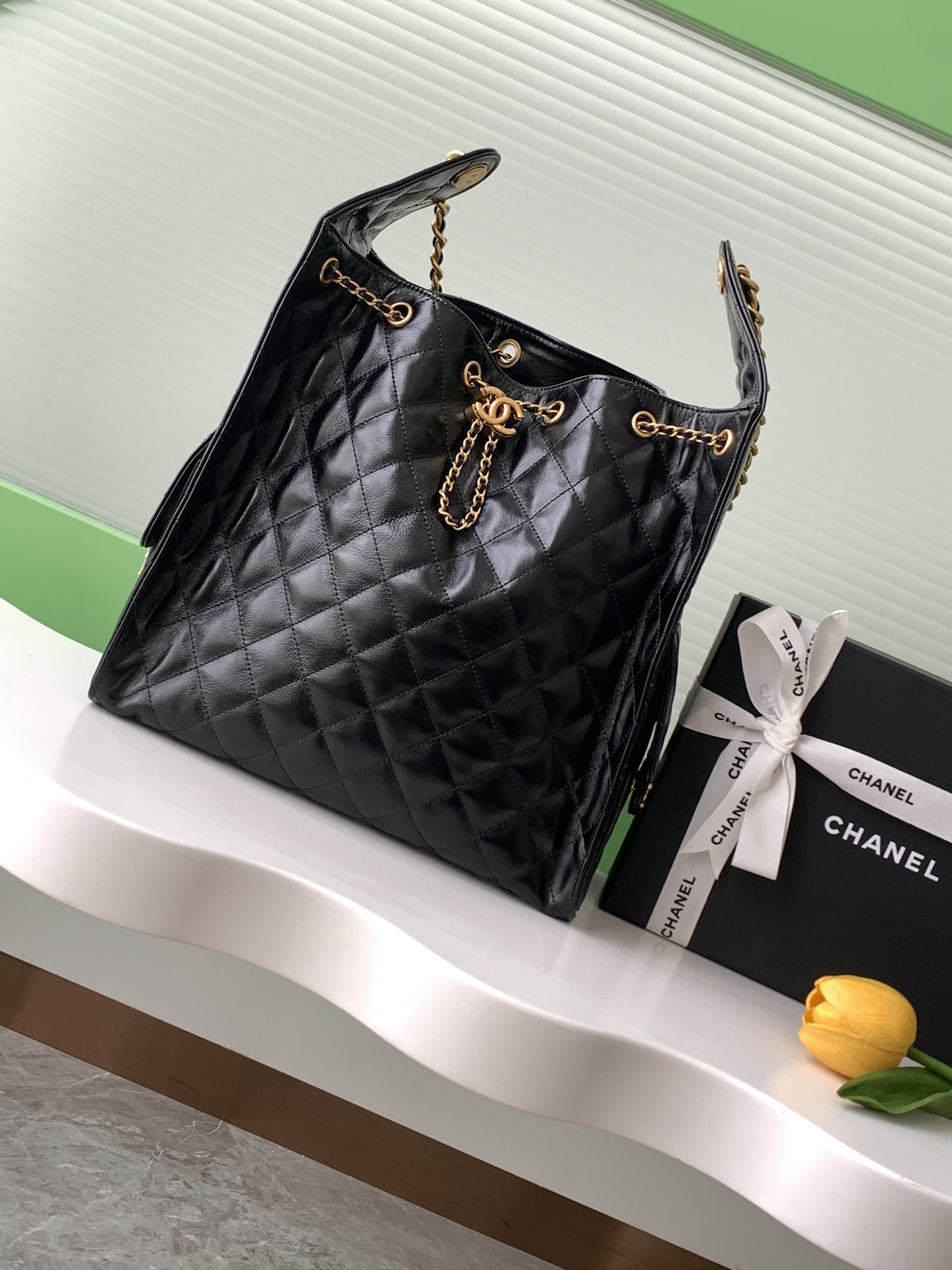 Bagsaaa Ch**el 25 Medium Handbag AS5311 Black - 40cm
