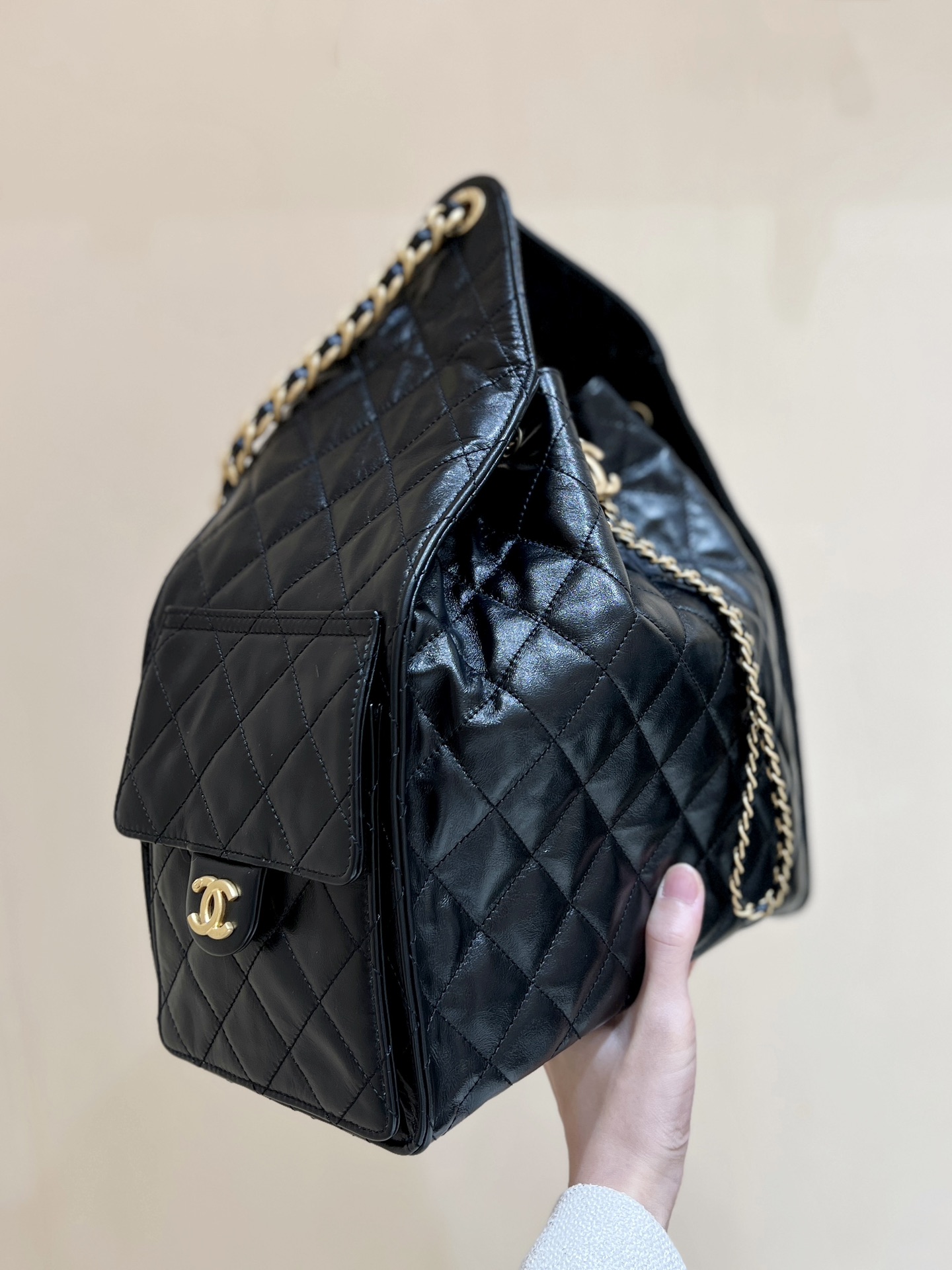 Bagsaaa Ch**el 25 Medium Handbag AS5311 Black - 40cm