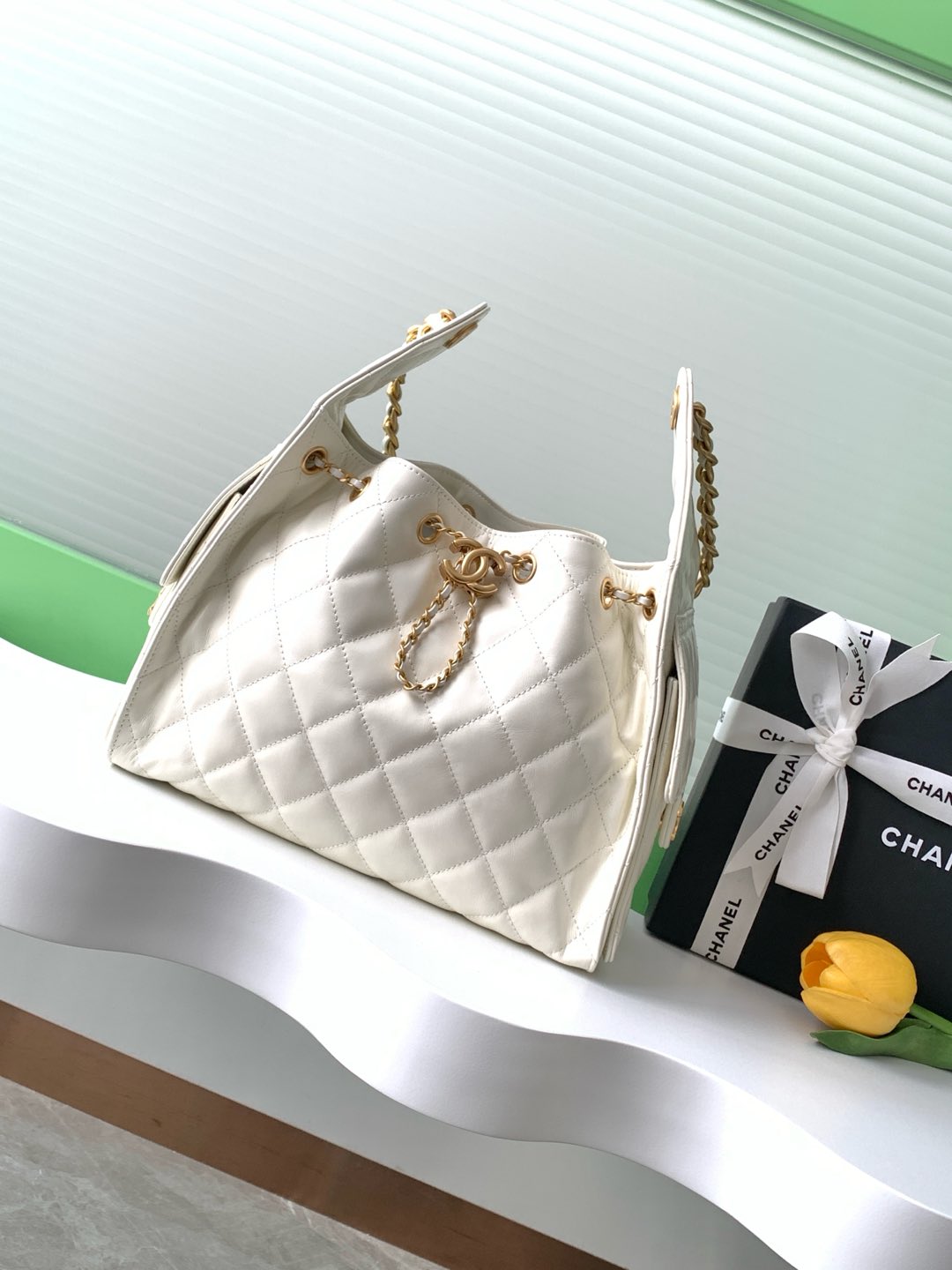 Bagsaaa Ch**el 25 Small Handbag AS5293 white - 30cm