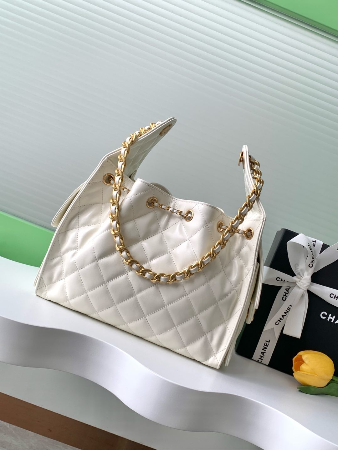 Bagsaaa Ch**el 25 Small Handbag AS5293 white - 30cm