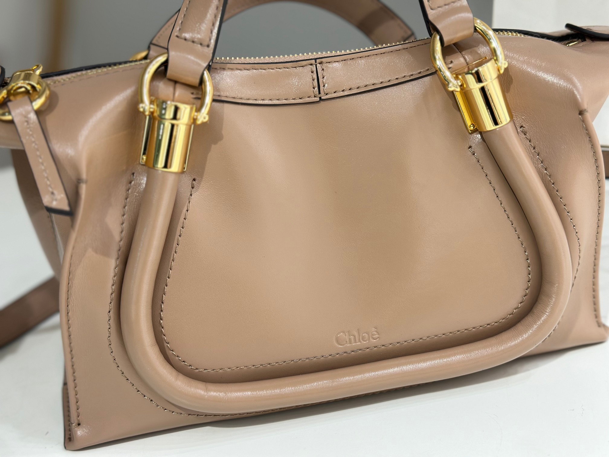 Bagsaaa Chloe Small Paraty 24 bag in shiny leather Woodrose - 27cm