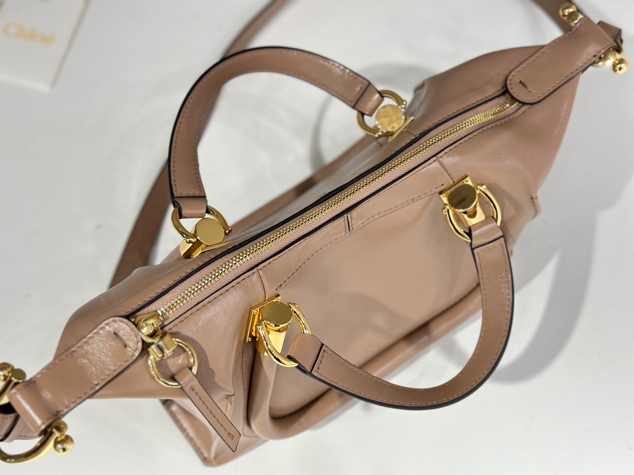 Bagsaaa Chloe Small Paraty 24 bag in shiny leather Woodrose - 27cm