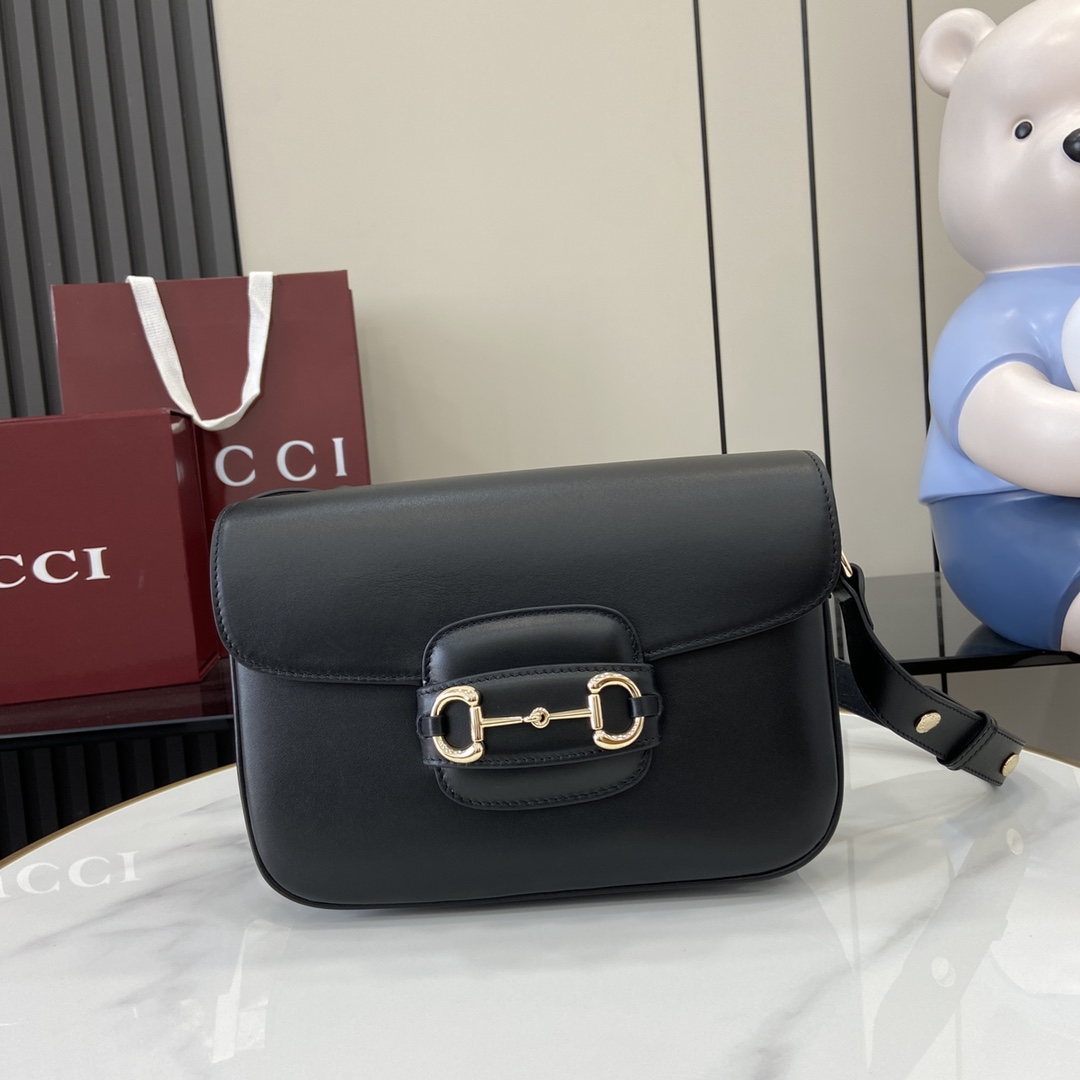 Bagsaaa Gvc*1 Horsebit 1955 small shoulder bag 815178 black - 26x17.5x10 cm