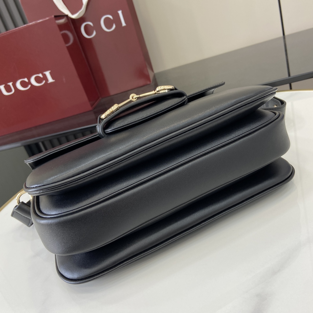 Bagsaaa Gvc*1 Horsebit 1955 small shoulder bag 815178 black - 26x17.5x10 cm