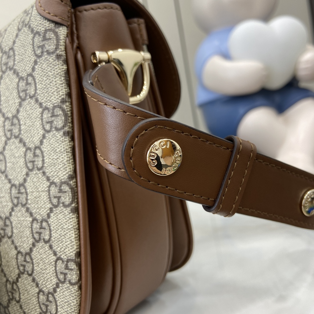Bagsaaa Gvc*1 Horsebit 1955 small shoulder bag 815178 brown & beige - 26x17.5x10 cm