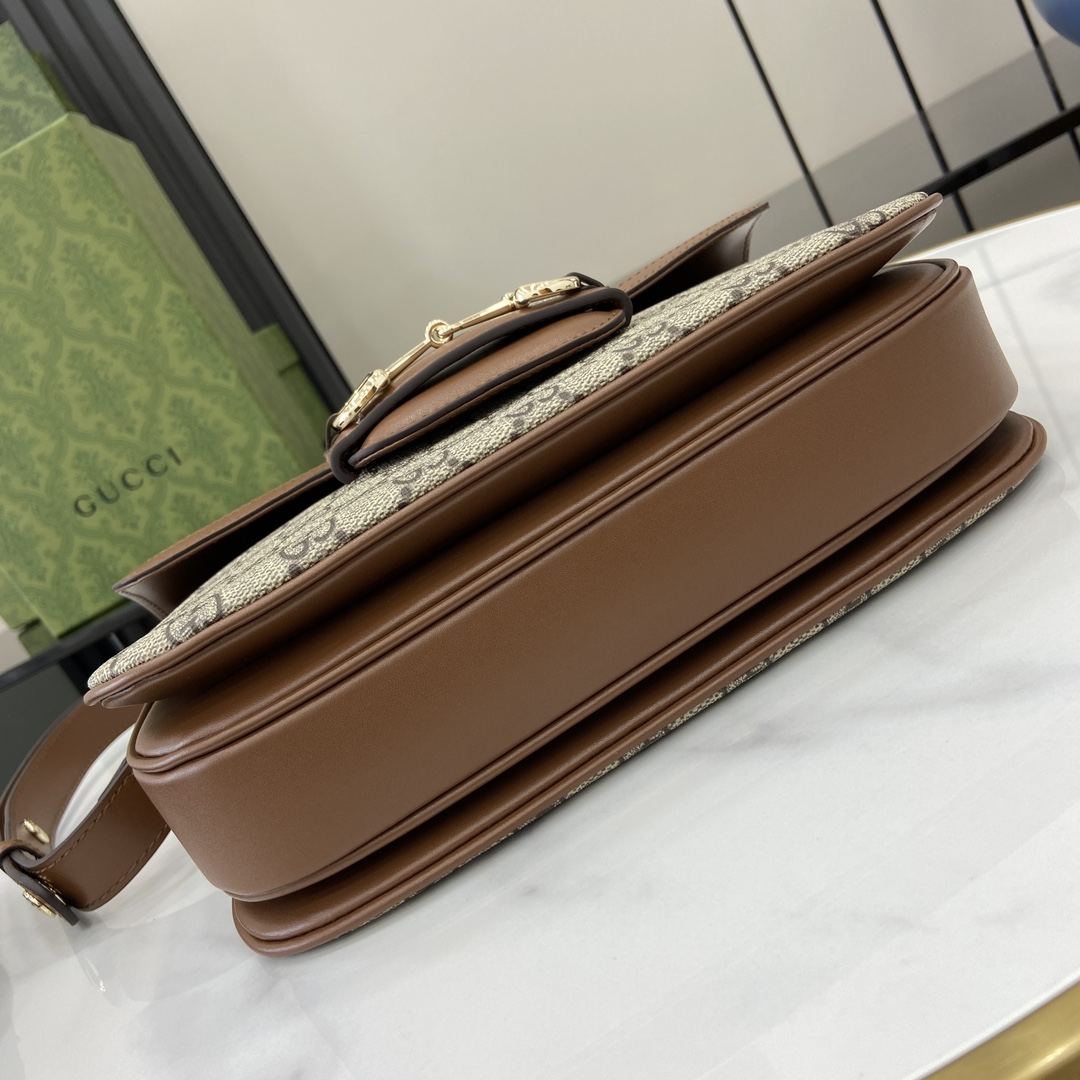 Bagsaaa Gvc*1 Horsebit 1955 small shoulder bag 815178 brown & beige - 26x17.5x10 cm