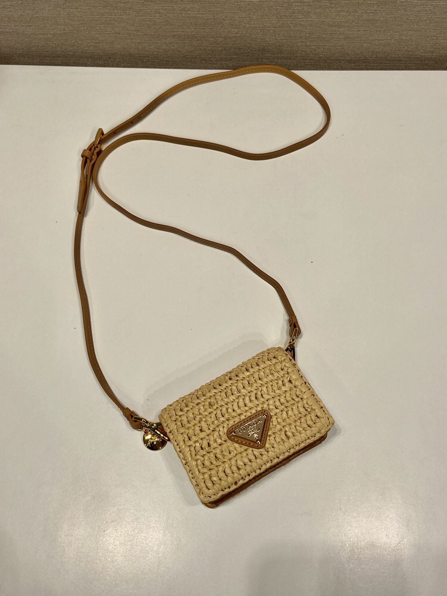 Bagsaaa Pra*a Woven fabric card holder - 11.5cm