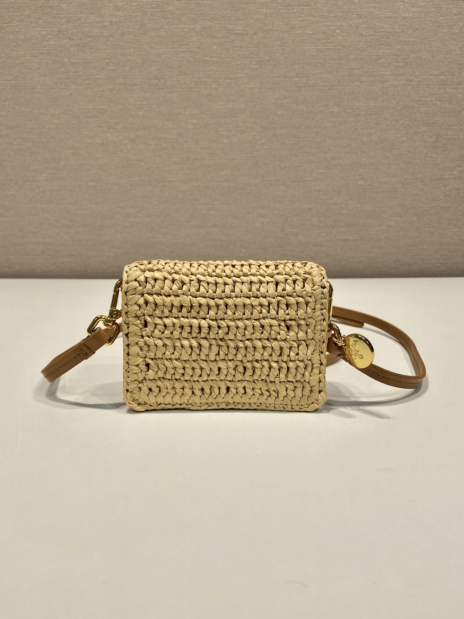 Bagsaaa Pra*a Woven fabric card holder - 11.5cm