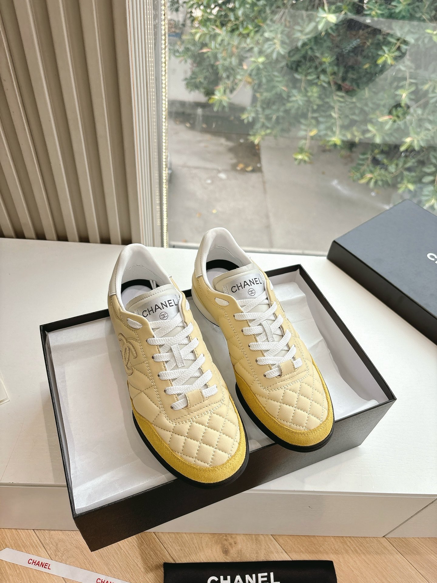Bagsaaa Ch**el Trainers G45839 Light Yellow
