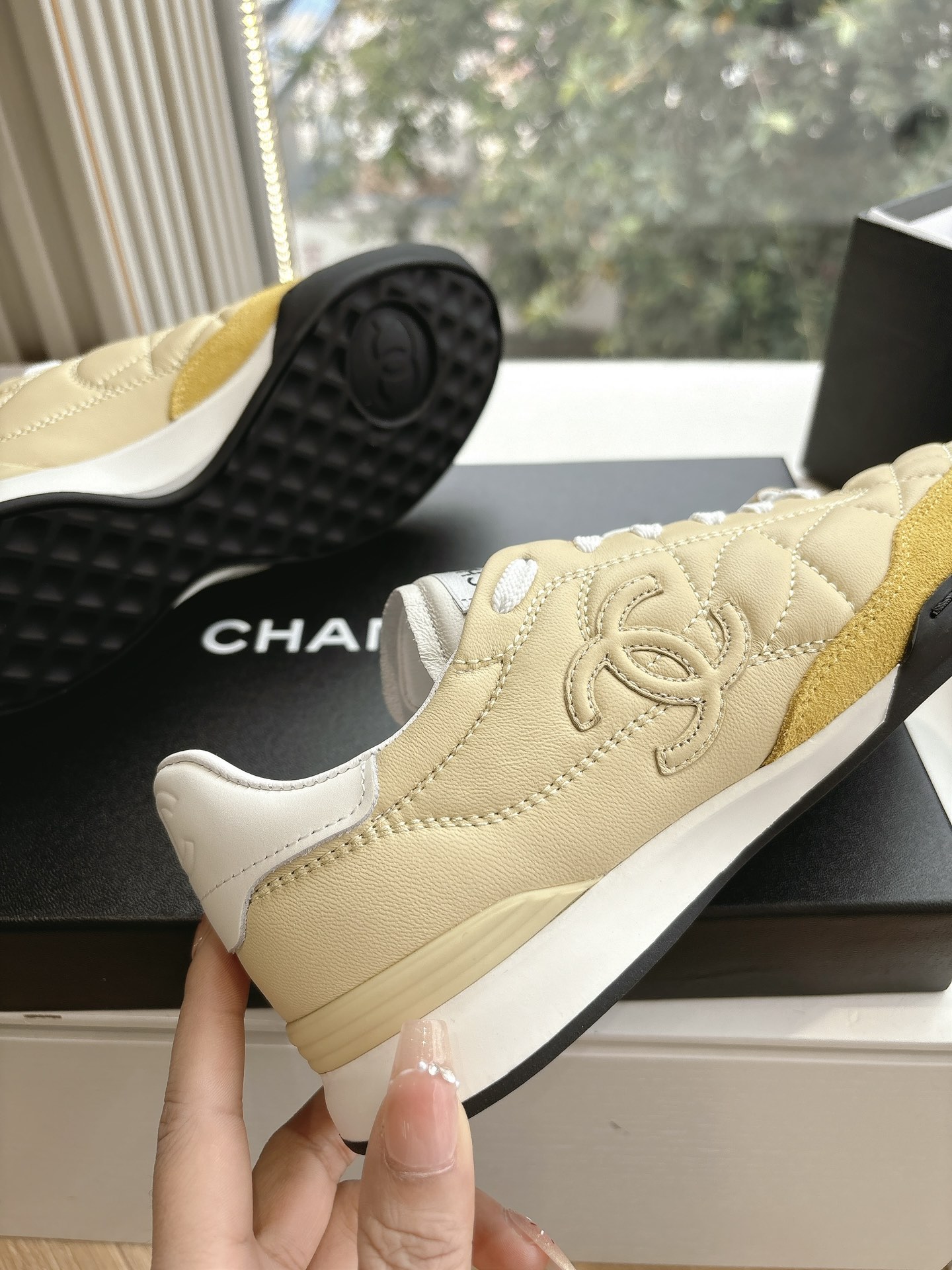 Bagsaaa Ch**el Trainers G45839 Light Yellow