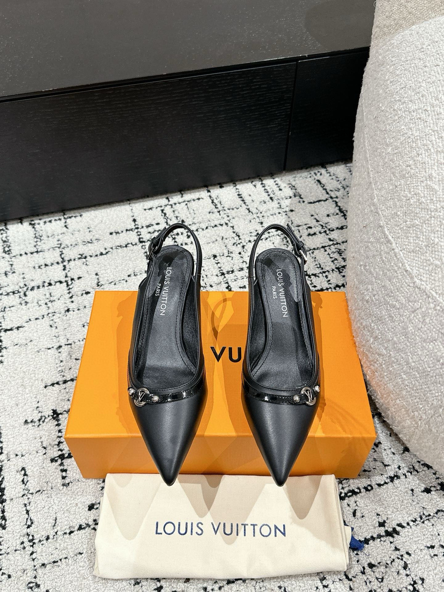 Bagsaaa LV 6AM Slingback Pump Black 5.5cm