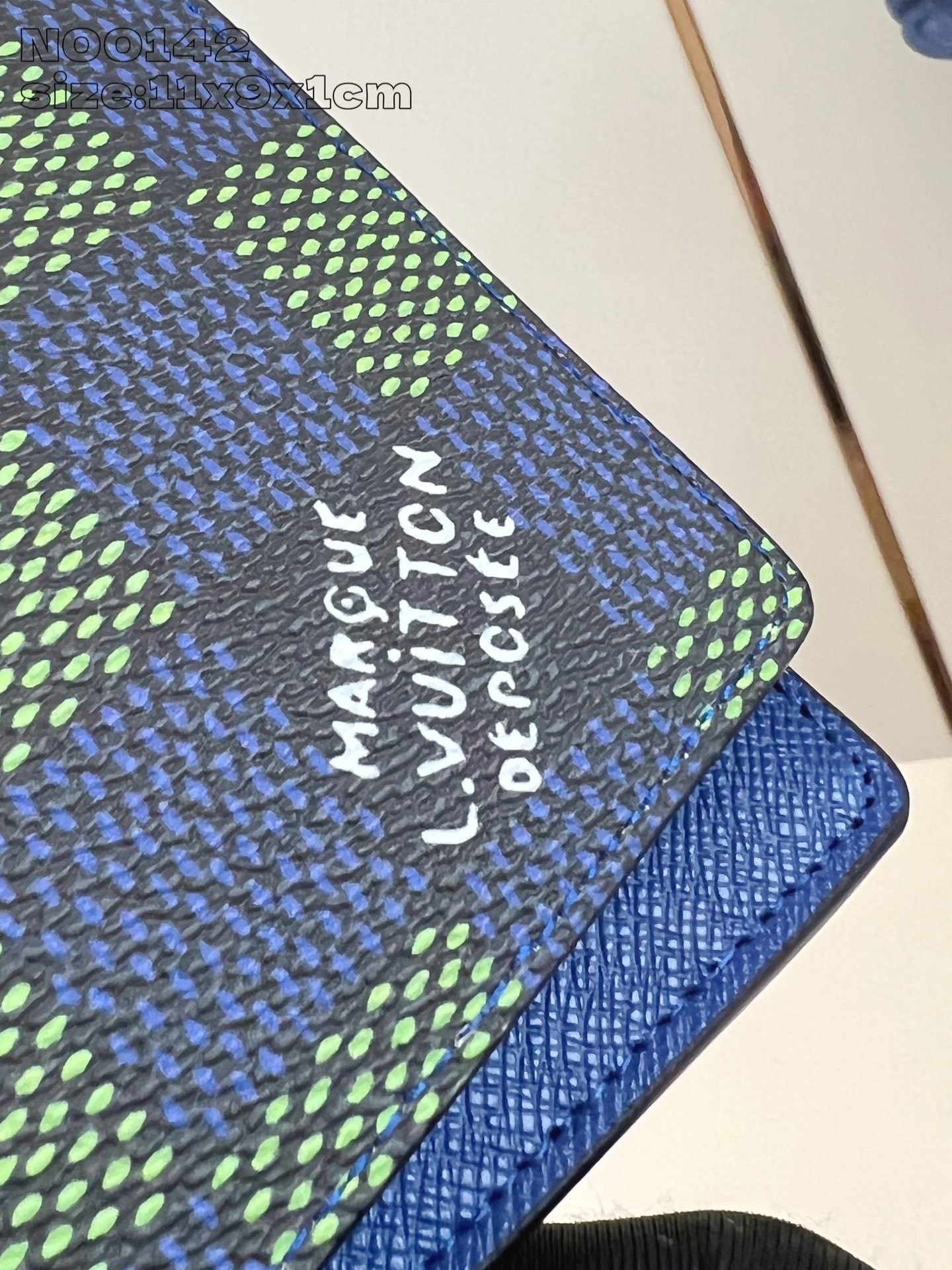 Bagsaaa LV N00142 Multiple Wallet Blue & Green - 11.5cm