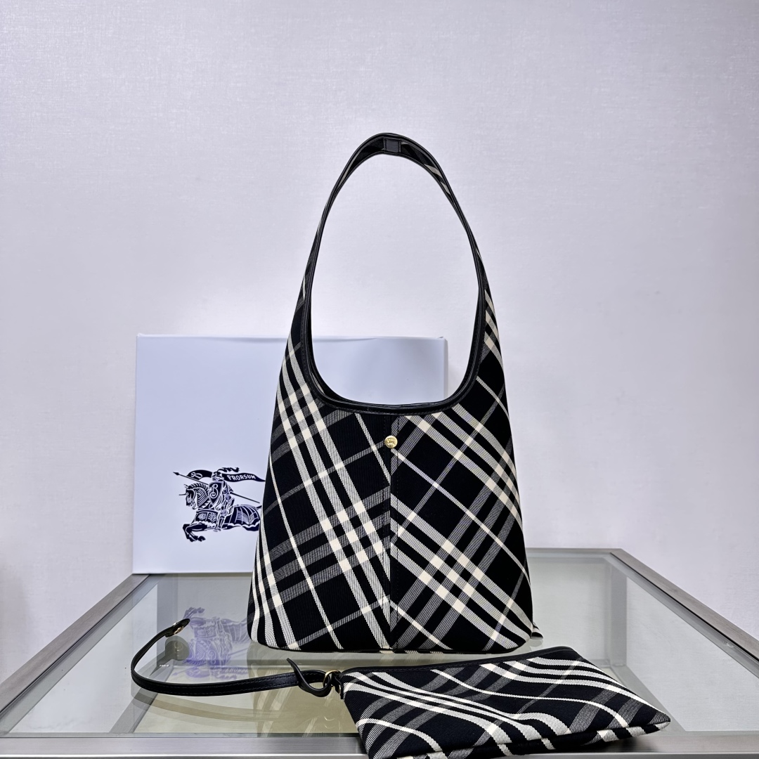 Bagsaaa Bv*b*rry Check Small canvas tote bag - 27cm