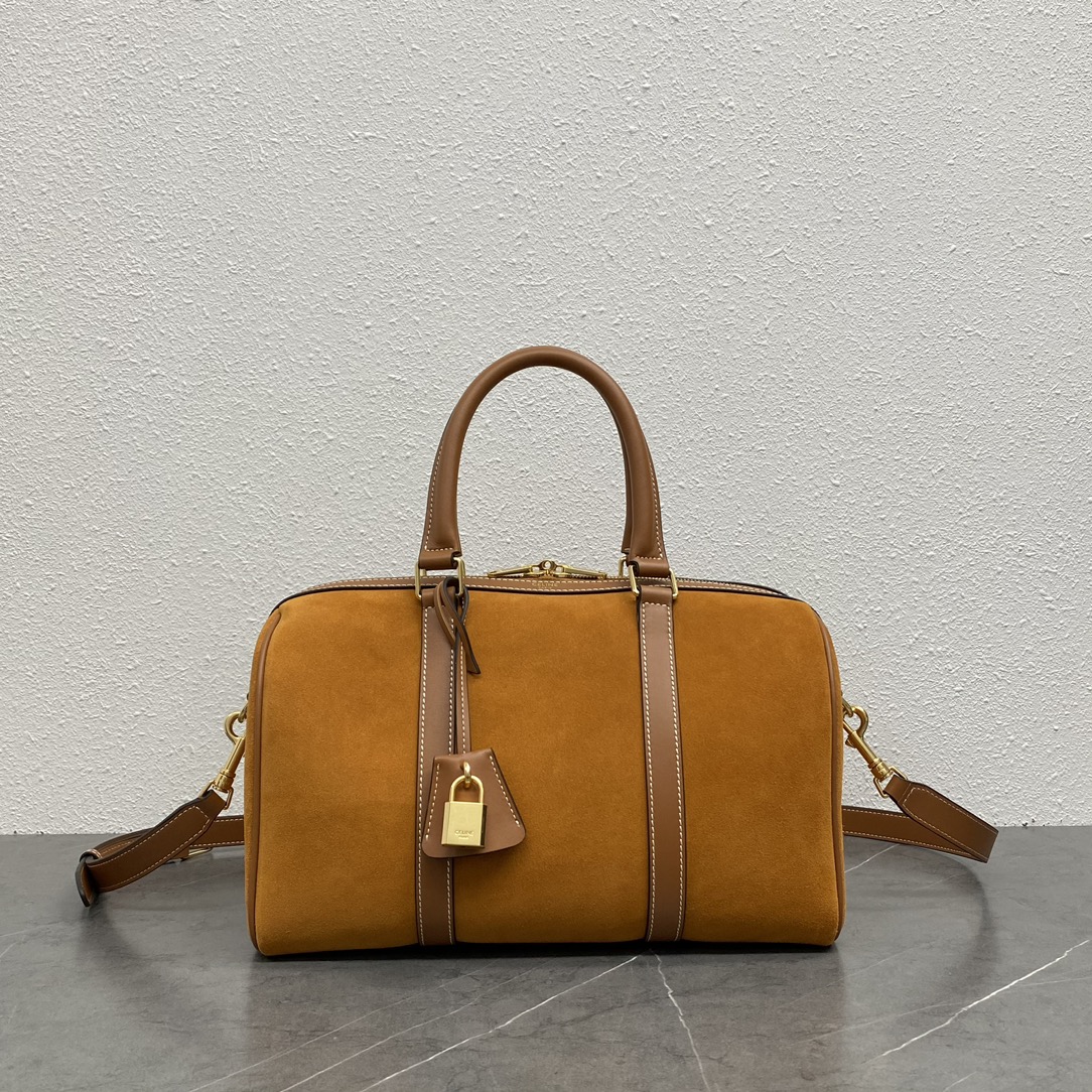 Bagsaaa Ce1i*e OSTON in Suede Calfskin 119573 Brown - 31cm