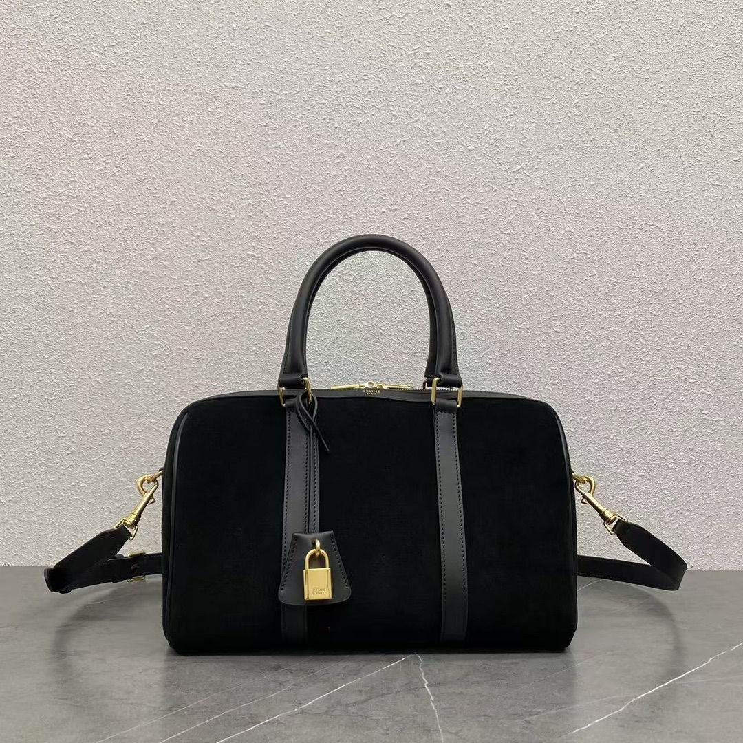 Bagsaaa Ce1i*e OSTON in Suede Calfskin 119573 Black - 31cm