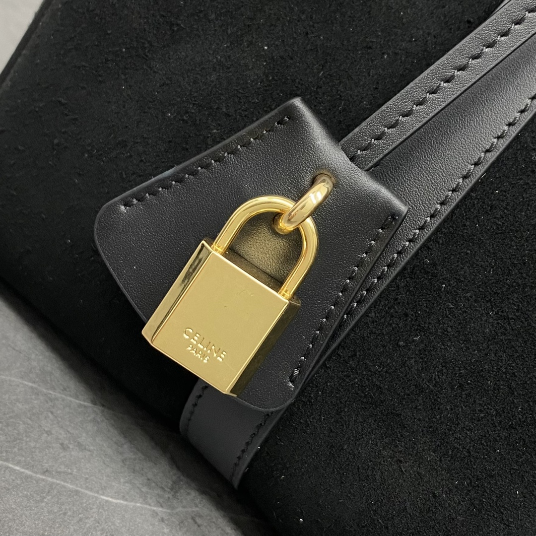 Bagsaaa Ce1i*e OSTON in Suede Calfskin 119573 Black - 31cm